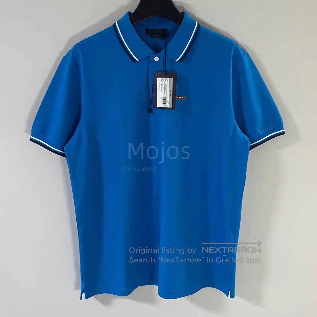 Prada Sz XXL Prada Logo Label White Line Polo. Size US XXL / EU 58 / 5 - 1 Thumbnail