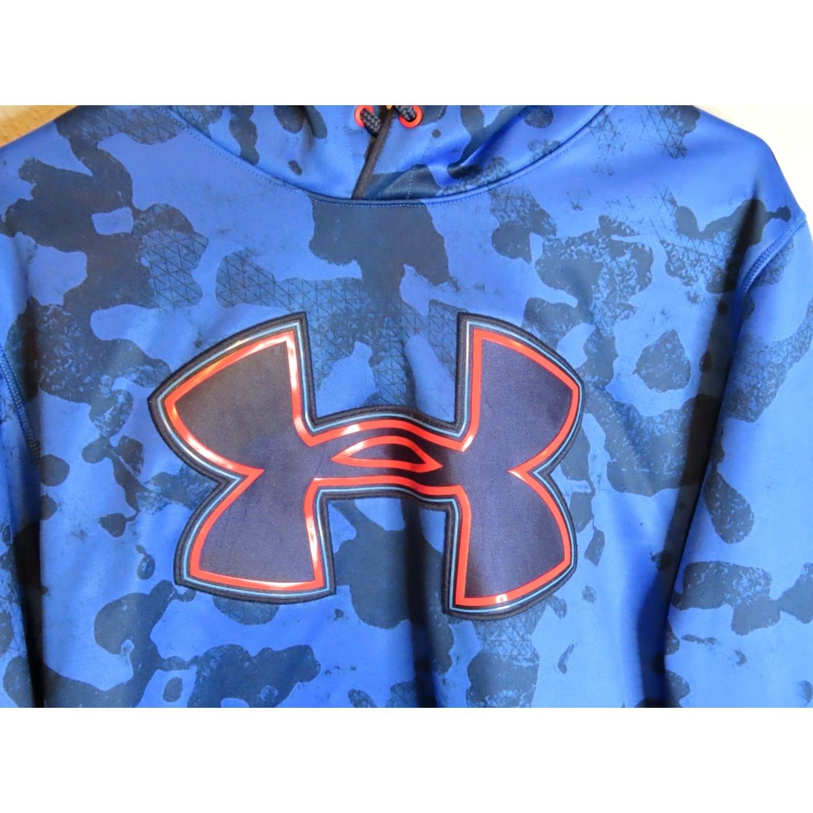 Under Armour Under Armour Hoodie Pullover Adult L Blue Camo Logo Pocket Pouch Breathable Size US L / EU 52-54 / 3 - 2 Thumbnail