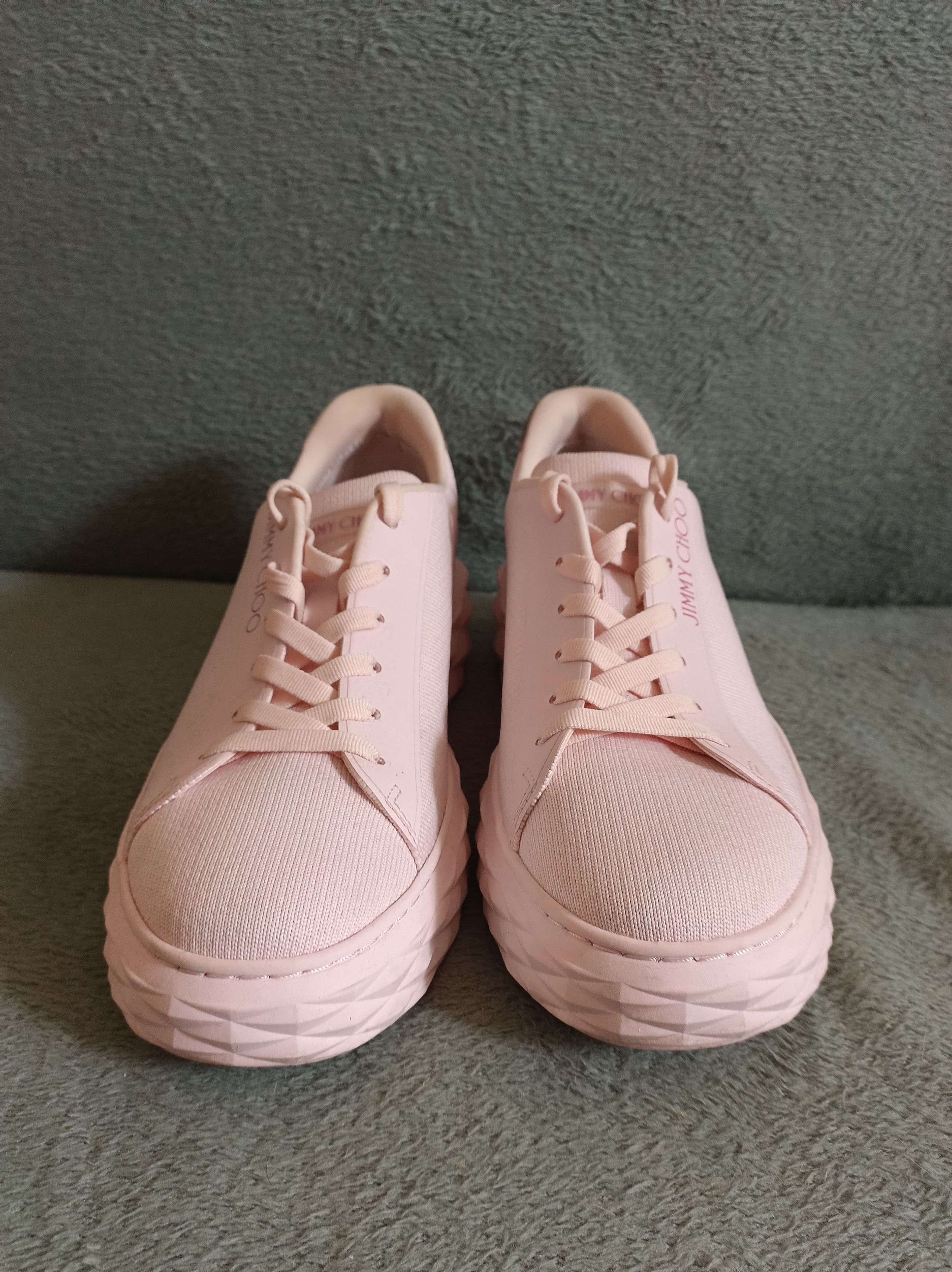 Jimmy Choo Jimmy Choo Pink Diamond Fabric Low Top Sneakers EU40 Size US 10 / IT 40 - 2 Thumbnail