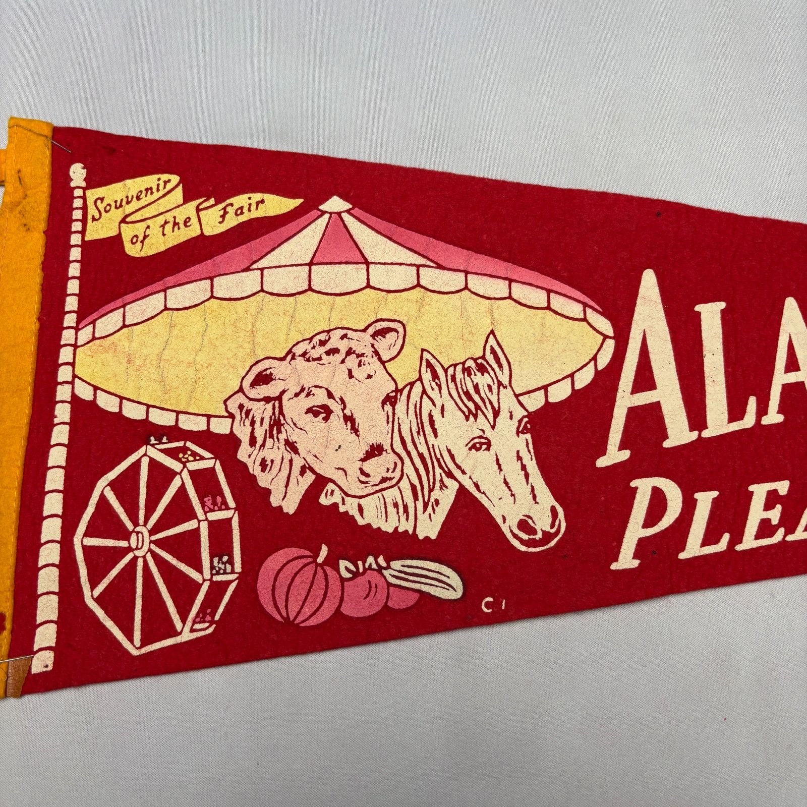 Vintage Vintage Alameda County Fair Pleasanton Felt Pennant 1950s Size ONE SIZE - 2 Thumbnail