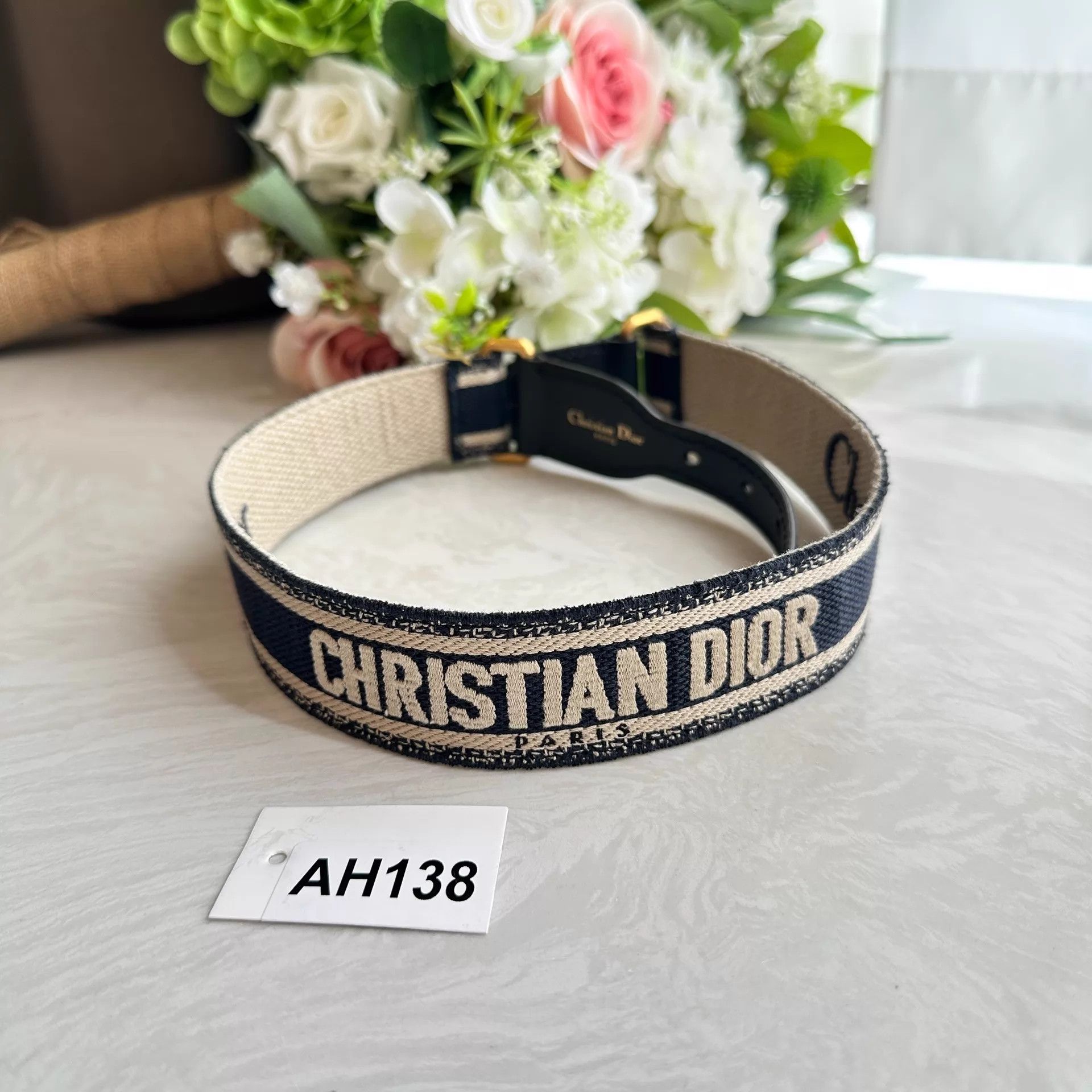 Christian Dior Monsieur Christian Dior Logo Waist Belt 82x3.5 AH138 Size ONE SIZE - 4 Thumbnail