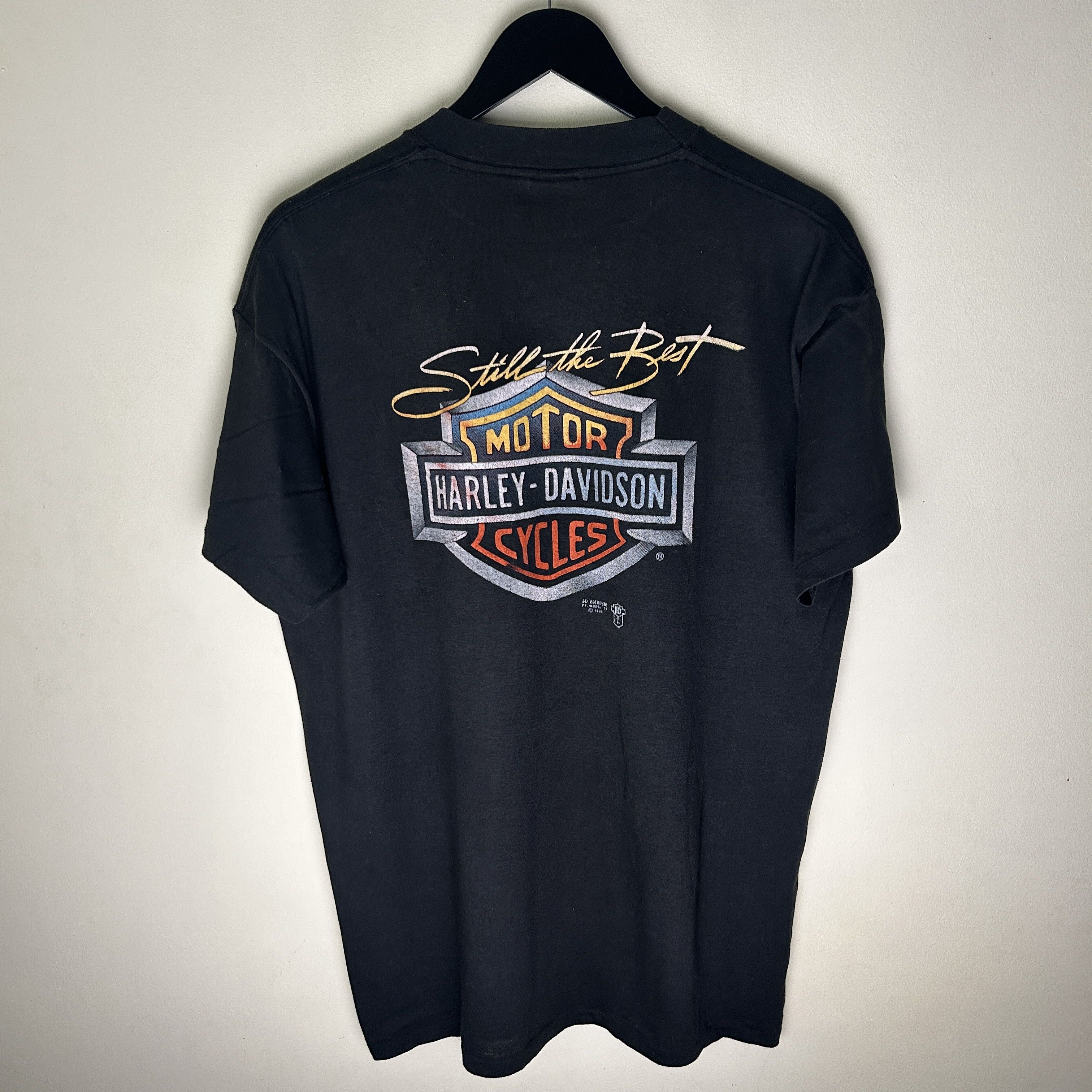 Harley Davidson Death Is Certain 1989 3D Emblem T-shirt Size US XL / EU 56 / 4 - 2 Thumbnail