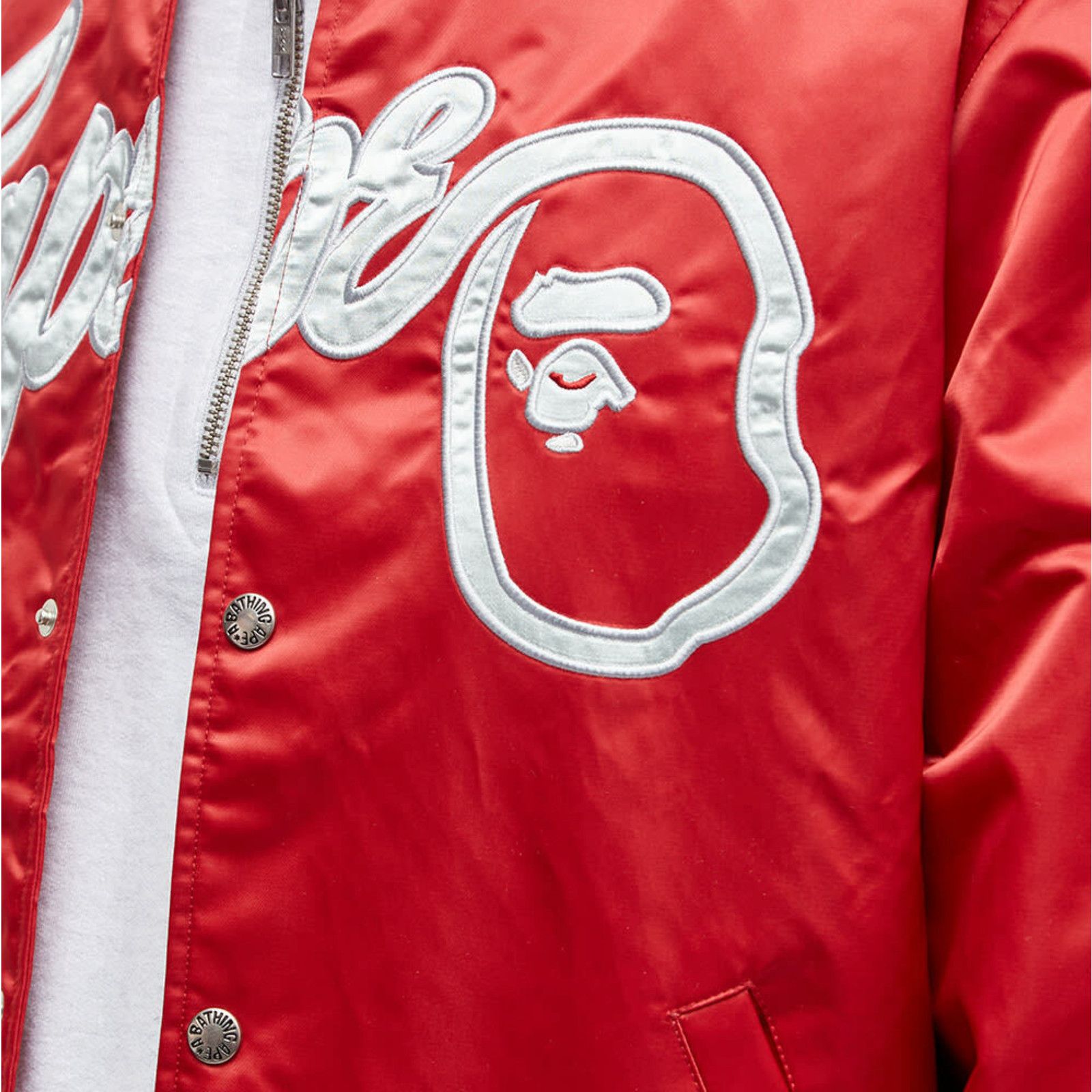 Bape Bape Ape Head Red Baseball Varsity Jacket Size XXL Size US XXL / EU 58 / 5 - 5 Thumbnail
