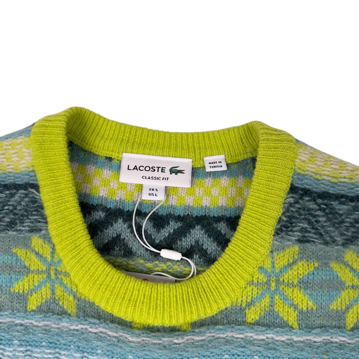 Lacoste Lacoste Fair Isle Sweater Large Wool Alpaca Knit Unisex NWT Size US L / EU 52-54 / 3 - 2 Thumbnail