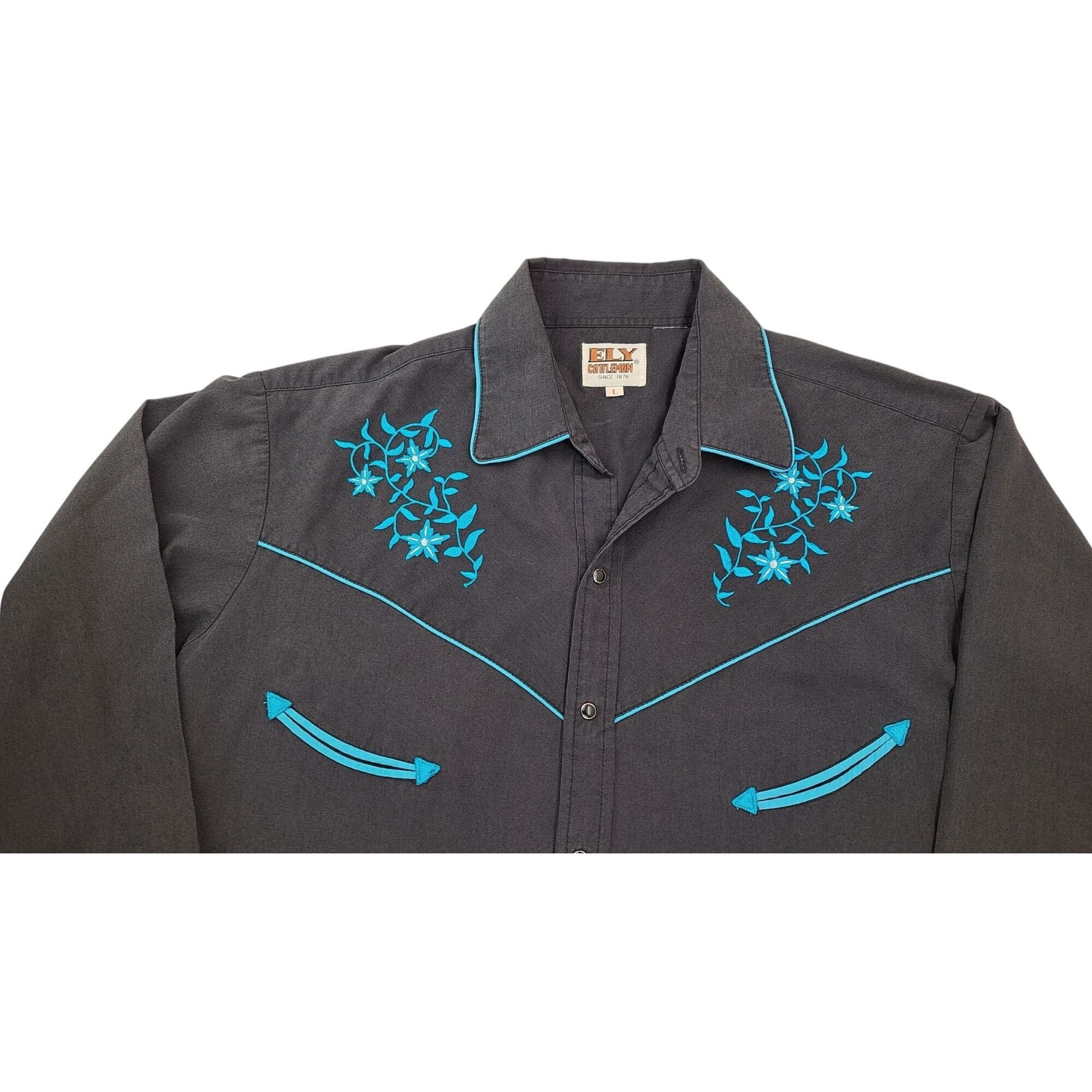 Other Vintage Ely Cattleman Western Shirt Pearl Snap Men Large Size US L / EU 52-54 / 3 - 3 Thumbnail