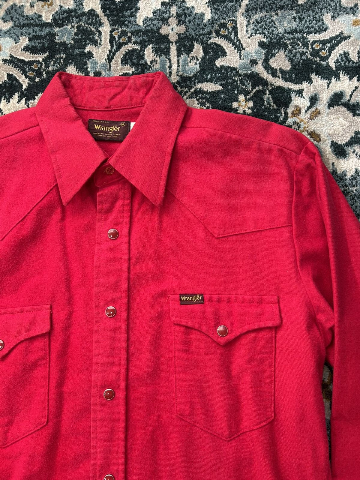 Wrangler Wrangler Red Western Snap Shirt USA Made 70s–80s M Rare Size US M / EU 48-50 / 2 - 2 Thumbnail