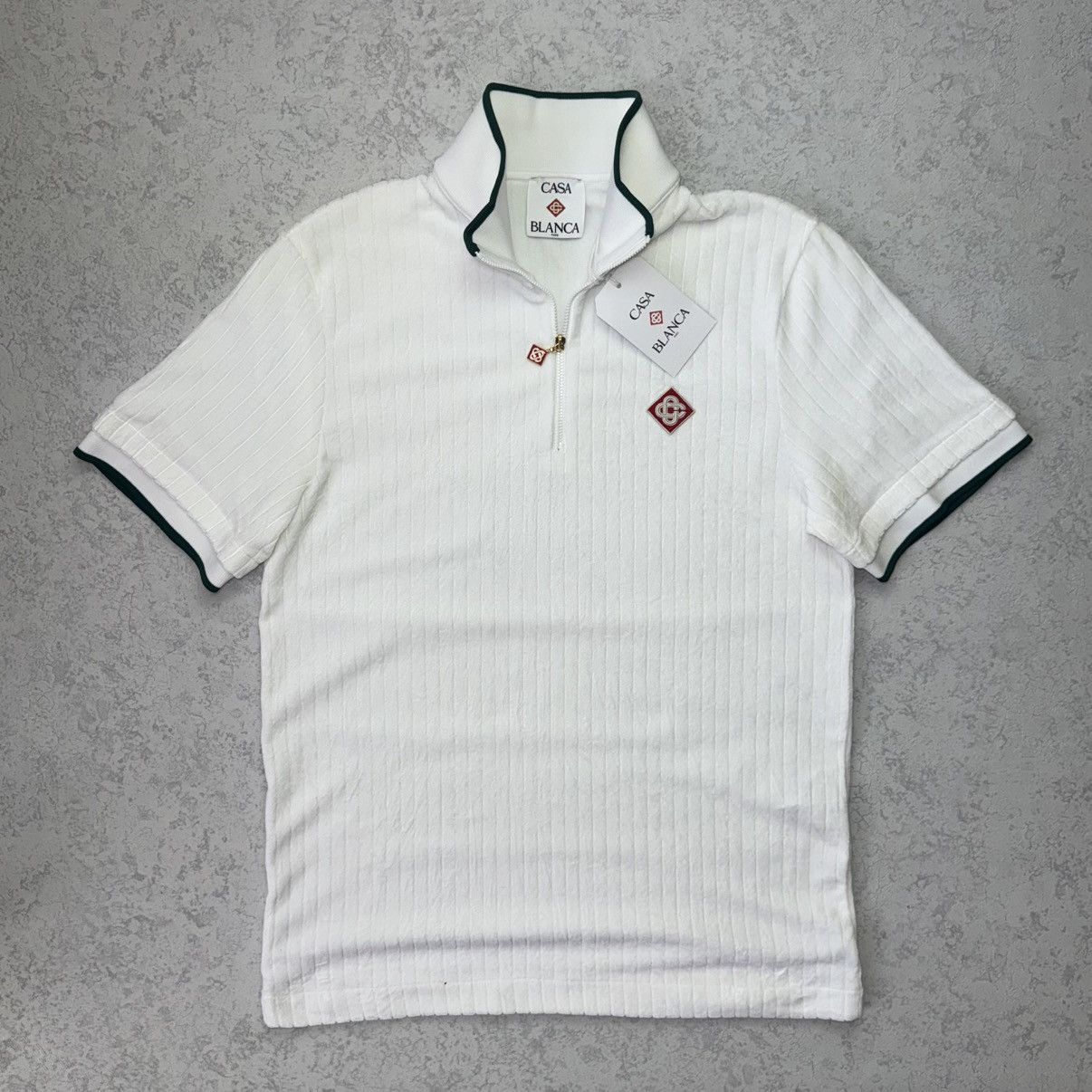 Casablanca Casablanca Velour Ribbed Polo Jersey 1/4 Zip Top Size US M / EU 48-50 / 2 - 4 Thumbnail