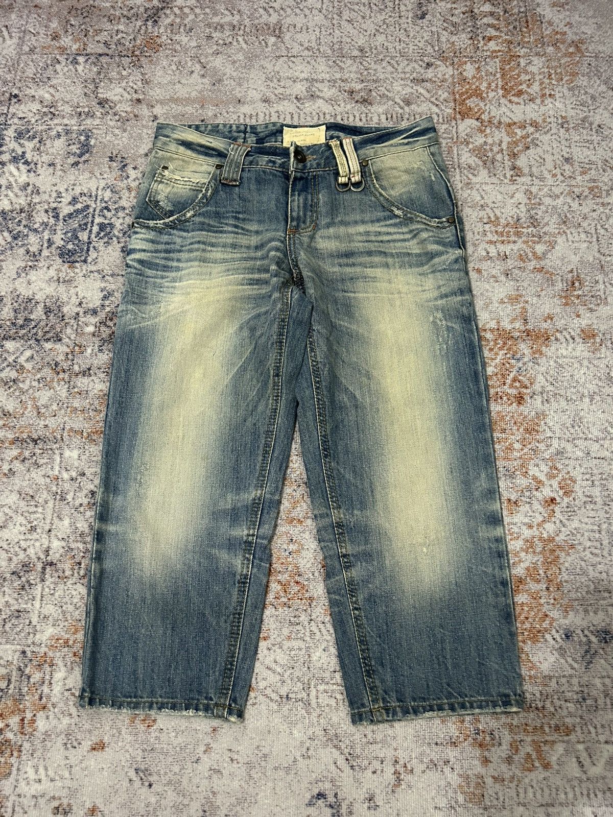 If Six Was Nine × Isamu Katayama Backlash × Japanese Brand Lolita Washed Buckle Back Cropped jeans Size US 32 / EU 48 - 4 Thumbnail