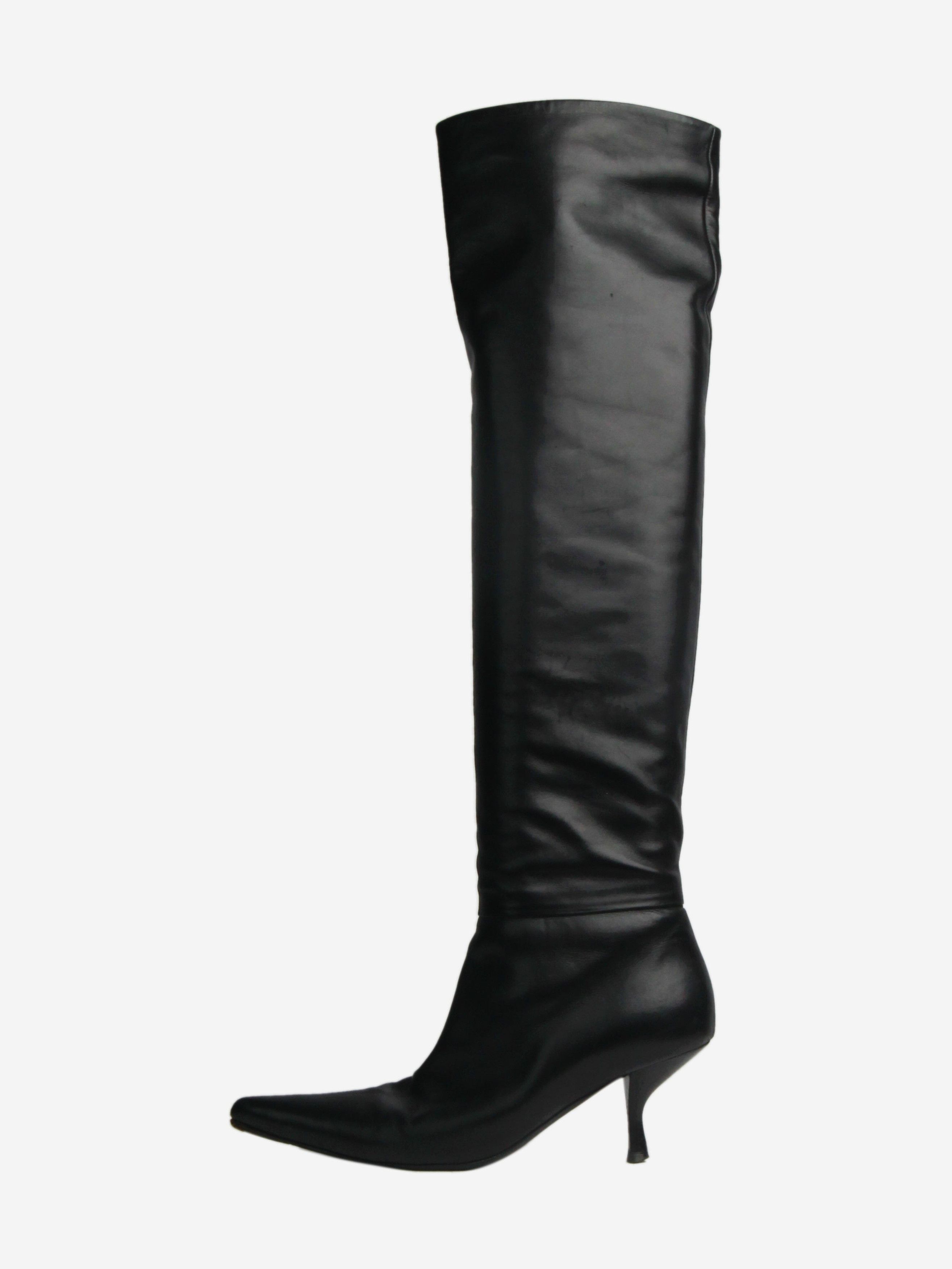 The Row Black leather knee-high boots - EU 39.5 Size US 8 / IT 38 - 1 Thumbnail