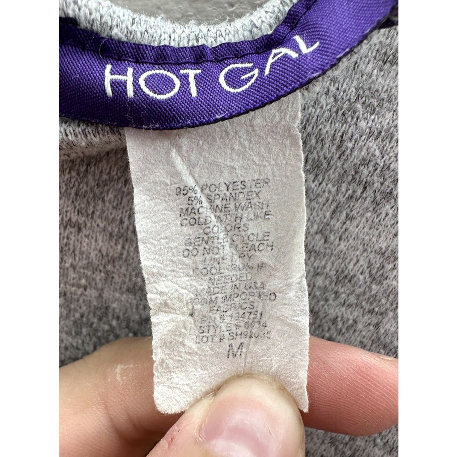Vintage Hot Gal Womens Shirt Medium Gray Long Sleeve Cropped Zipper Back T-Shirt Embracing Back Zip Countdown Womens Baripped Size M / US 6-8 / IT 42-44 - 4 Thumbnail