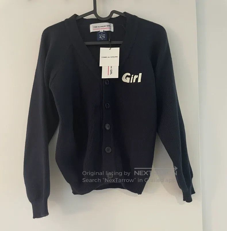 Comme Des Garcons Printed long-sleeve knitted cardigan