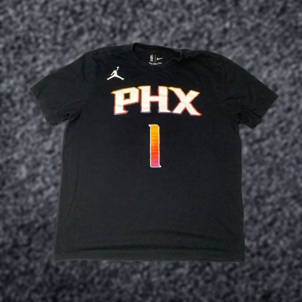 Nike Nike NBA Phoenix Suns Booker #1 T-Shirt The Nike Tee Jordan Black Large Mens Regular Short Sleeve Crew Neck Cotton Top Shirt Size US L / EU 52-54 / 3 - 1 Thumbnail