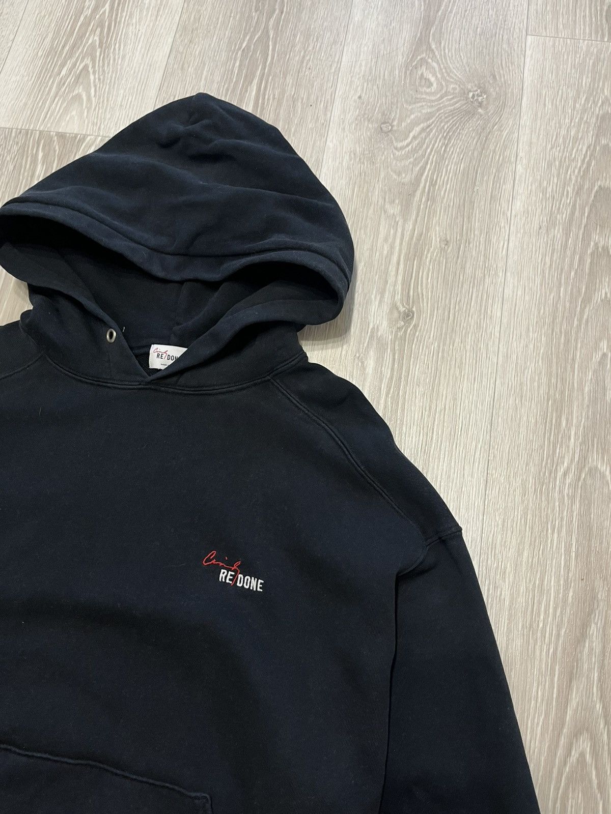 RE/DONE Re/Done Cindy Crawford Black Hoodie Big Logo Cindy USA Made Size US S / EU 44-46 / 1 - 6 Thumbnail