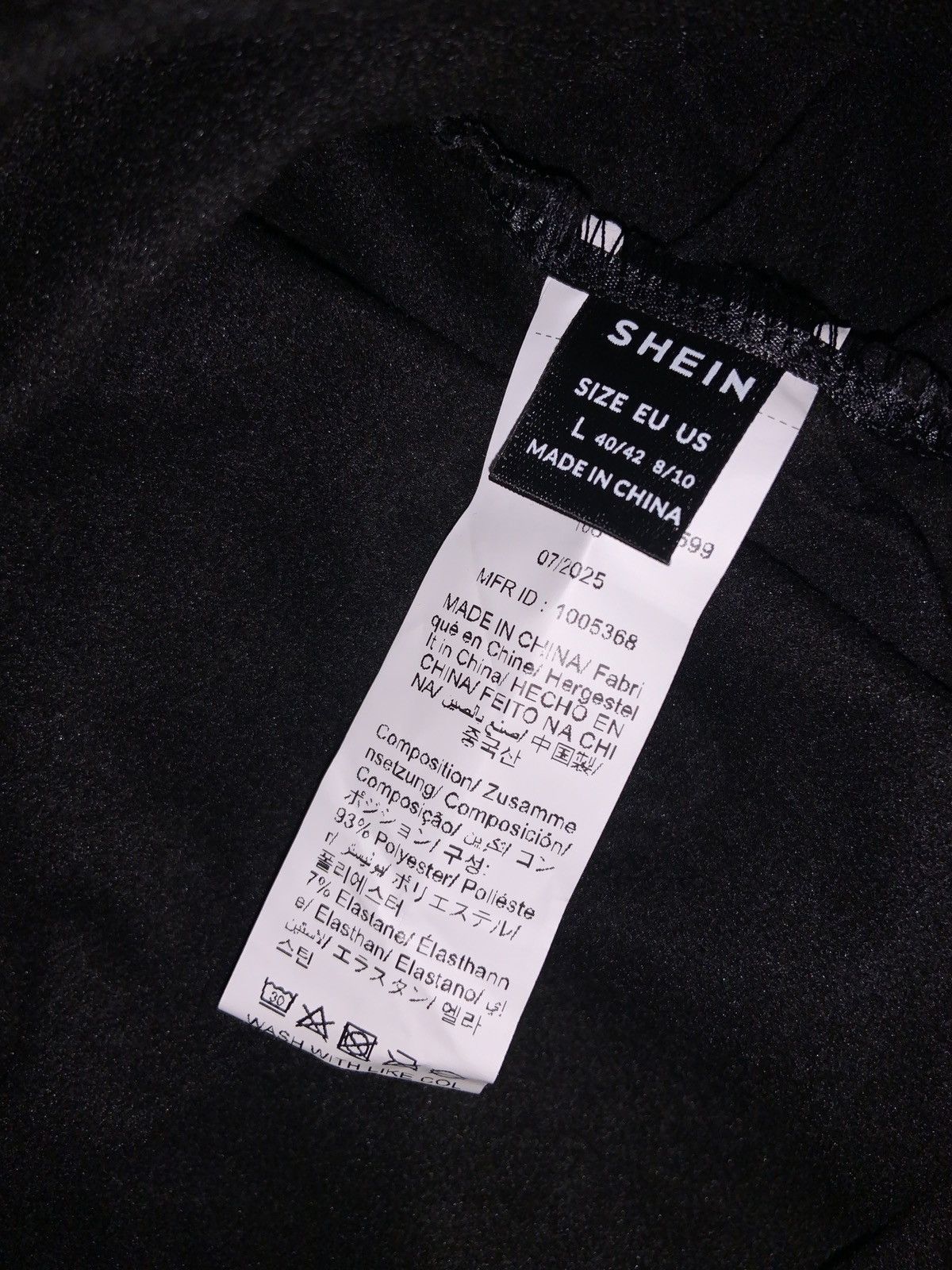 Shein Womens - Black High Stretch Fabric Black Mini Dress - Size L Size L / US 10 / IT 46 - 3 Thumbnail