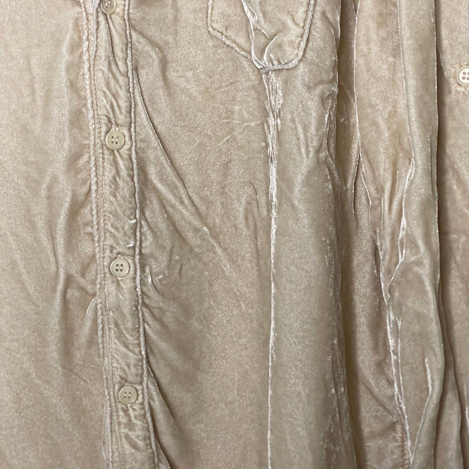 CP Shades CP Shades Gorsuch The Alana Chmpagne Washed Velvet Button Up Size XL / US 12-14 / IT 48-50 - 4 Thumbnail