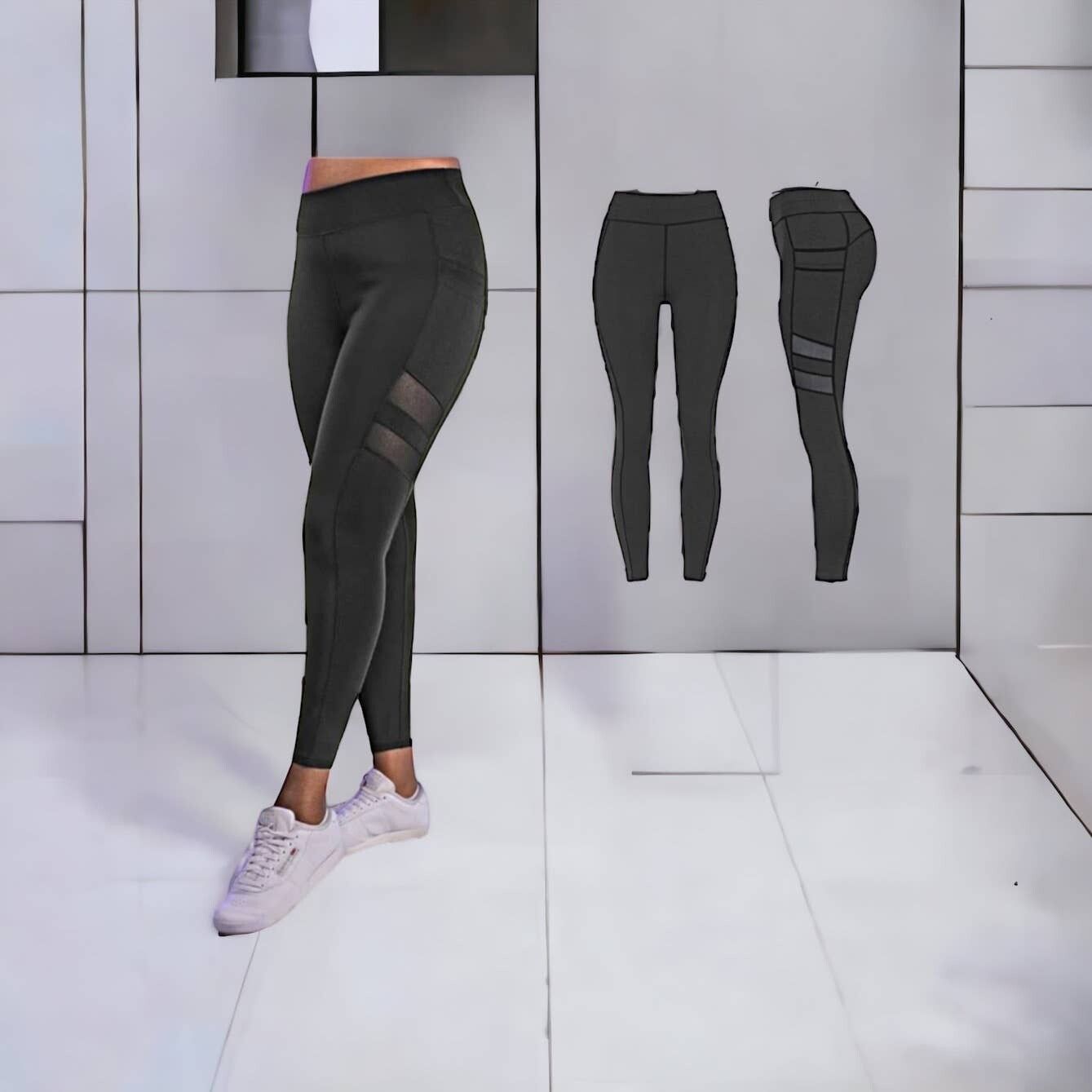 Kohls Pocket Black Activewear Leggings, Medium