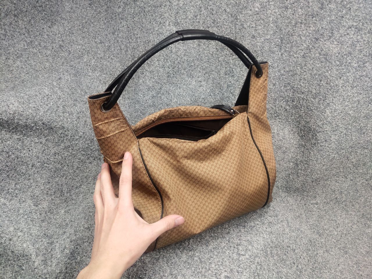 Gucci Gucci Vintage Monogram GG Zip Nylon hobo shoulder Bag defect Size ONE SIZE - 25 Thumbnail