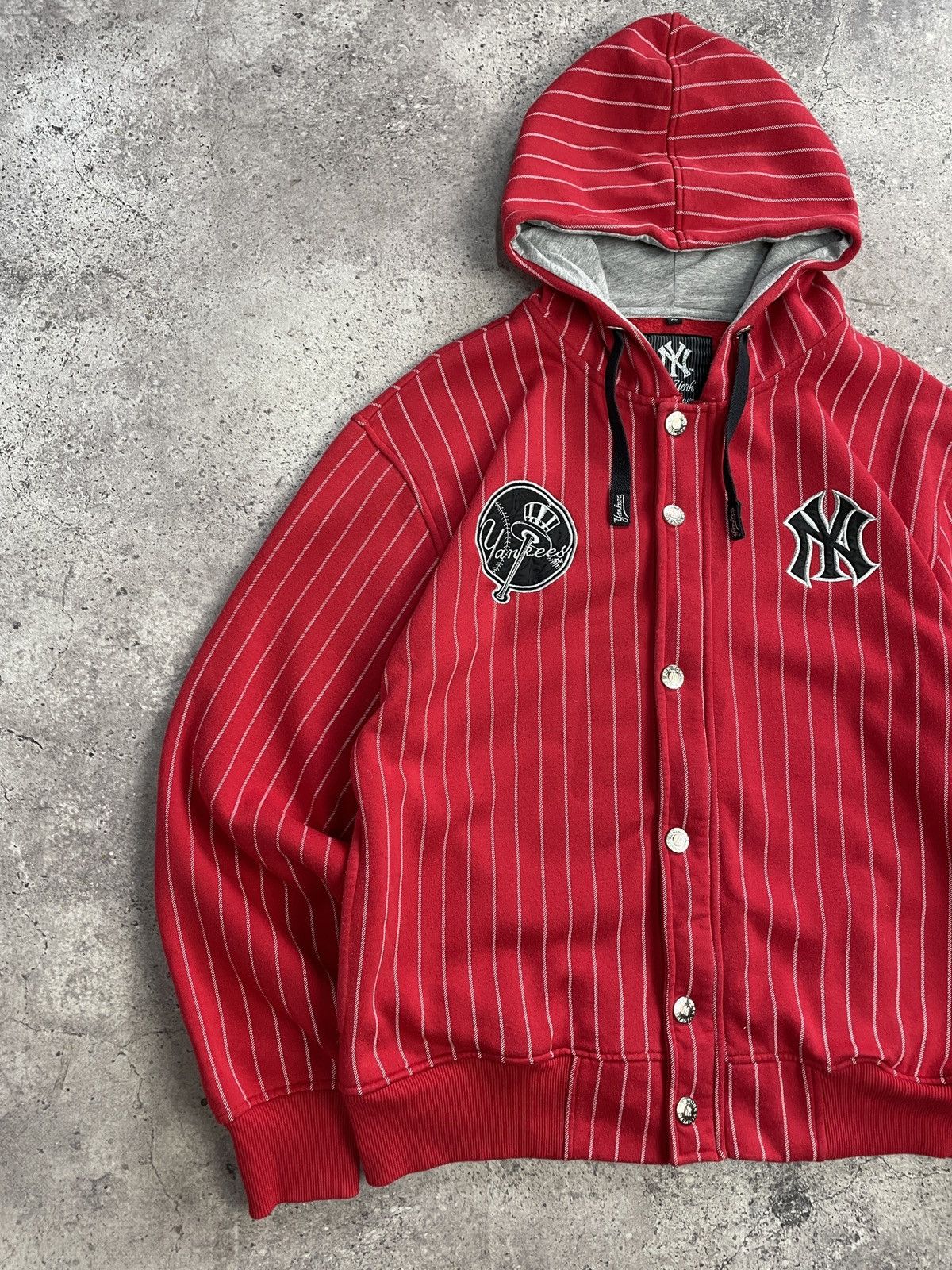 New York Yankees Red Y2K Yankees Zip Hoodie w/ Rhinestone Buttons New York Size US XL / EU 56 / 4 - 7 Thumbnail