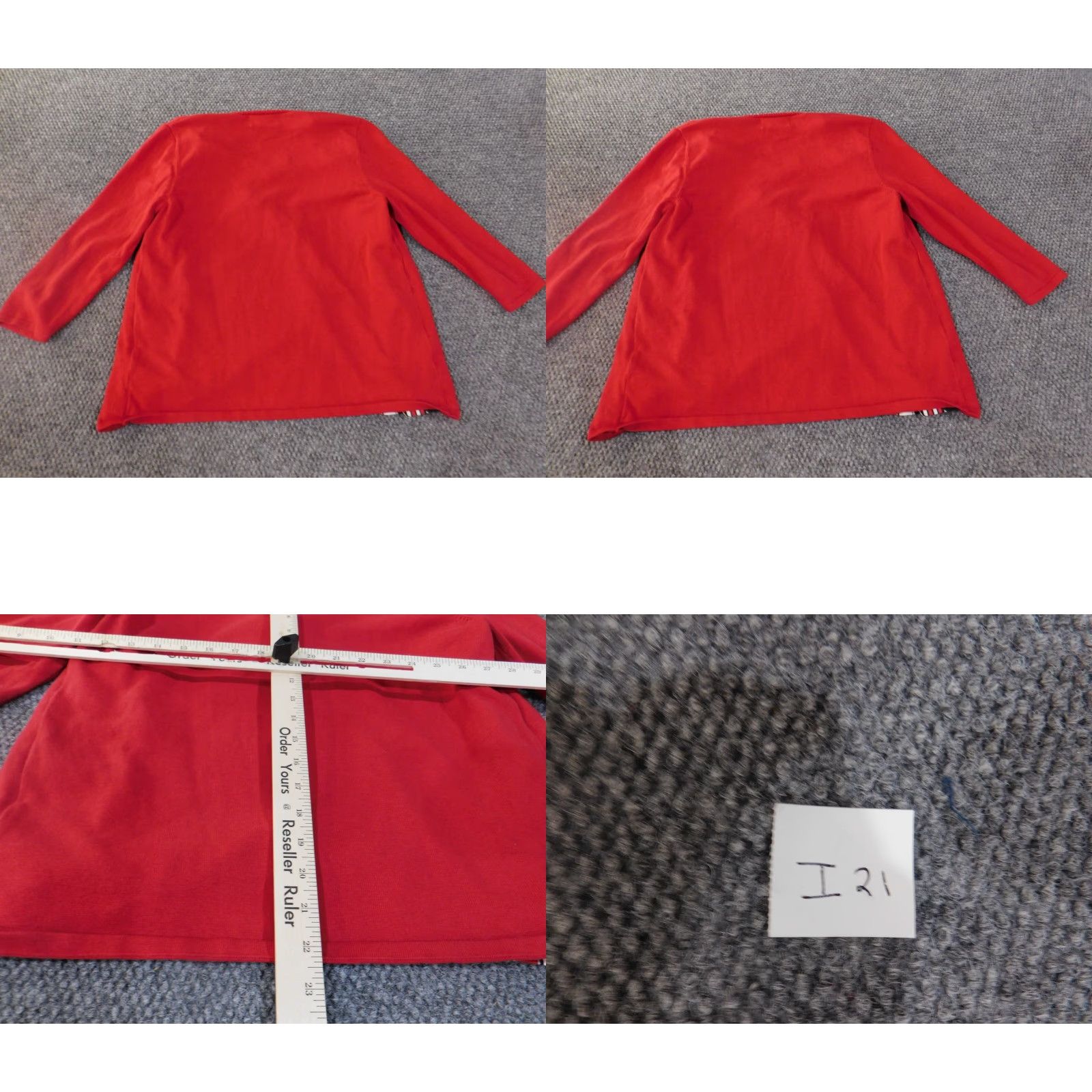 Vintage Alfred Dunner Sweater Womens Regular Small Red Geometric Knit Crew Neck Raglan Sleeve Stretch Cotton Rayon Spandex Cardigan Vintage No N/A Size S / US 4 / IT 40 - 8 Thumbnail