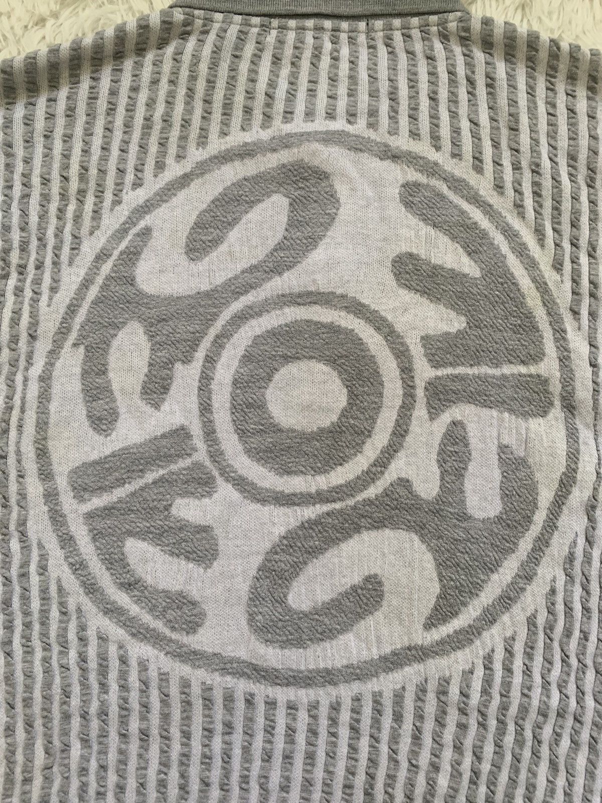 Issey Miyake Rare💥1980s Issey Miyake Strips Jacquard Collered Knit Tee Size US L / EU 52-54 / 3 - 11 Thumbnail