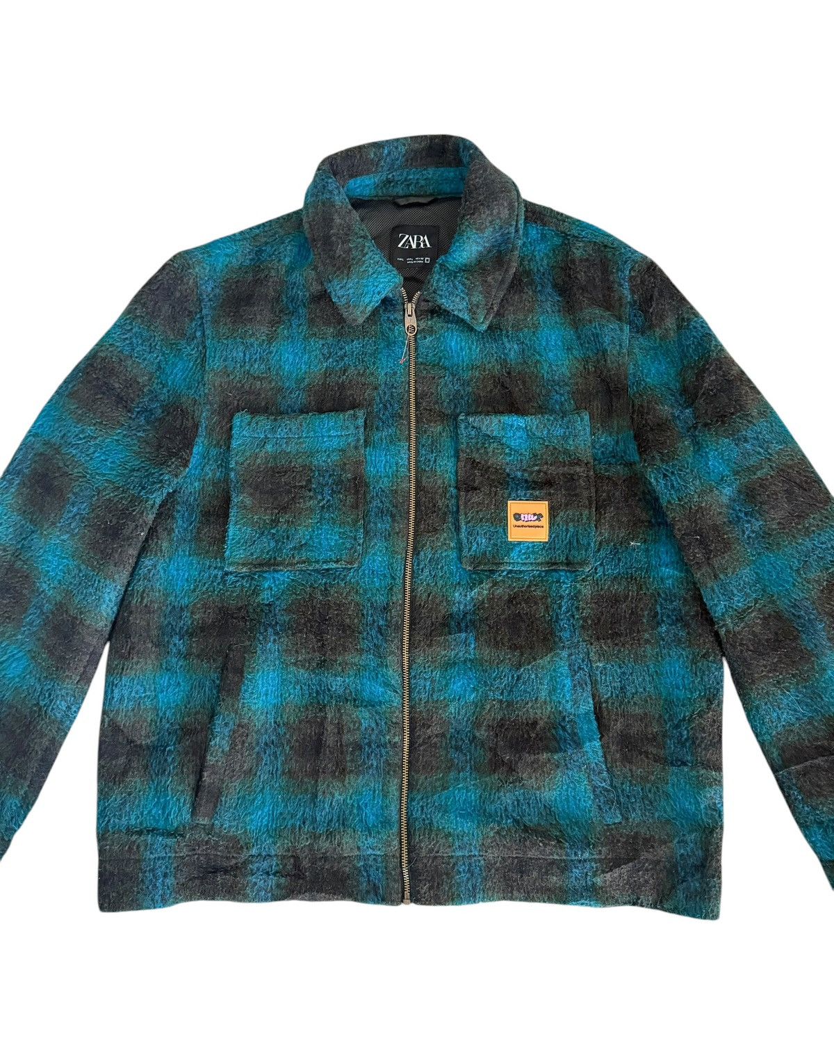 Mademoiselle Non Non ZARA Unauthorised Piece Jacket 4 Pocket Shadow Plaid Size L / US 10 / IT 46 - 3 Thumbnail