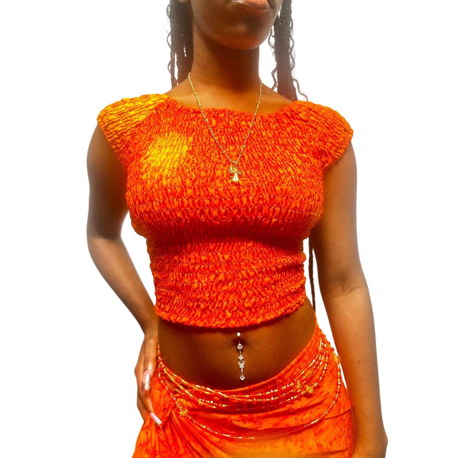 Other Gorgeous vibrant orange set with crop top and sarong skirt Size 32" / US 10 / IT 46 - 5 Thumbnail