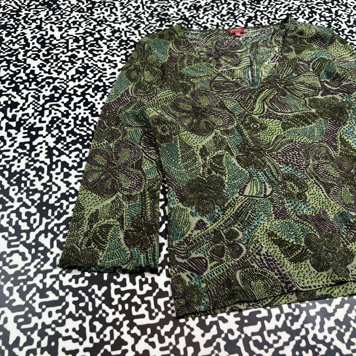 Japanese Brand Vintage Y2K Japanese Floral Mesh Longsleeve Retro 90s Style Size M / US 6-8 / IT 42-44 - 7 Thumbnail