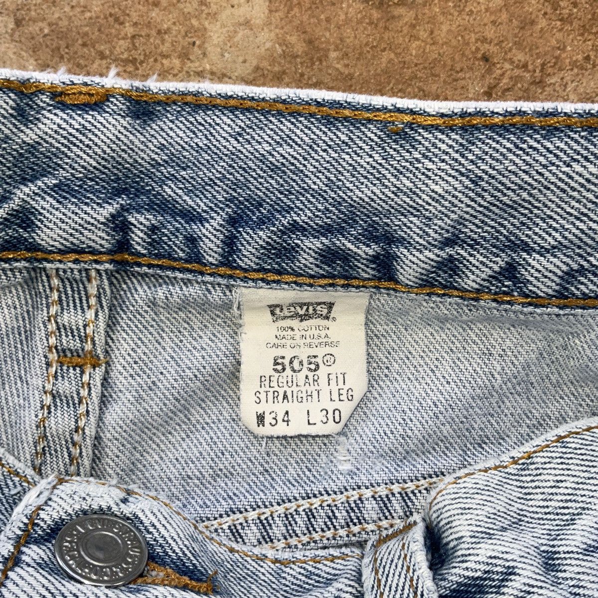 Levi's × Vintage Vintage 90s Levi’s Made In USA 505 Denim Jean Shorts Size US 34 / EU 50 - 4 Thumbnail