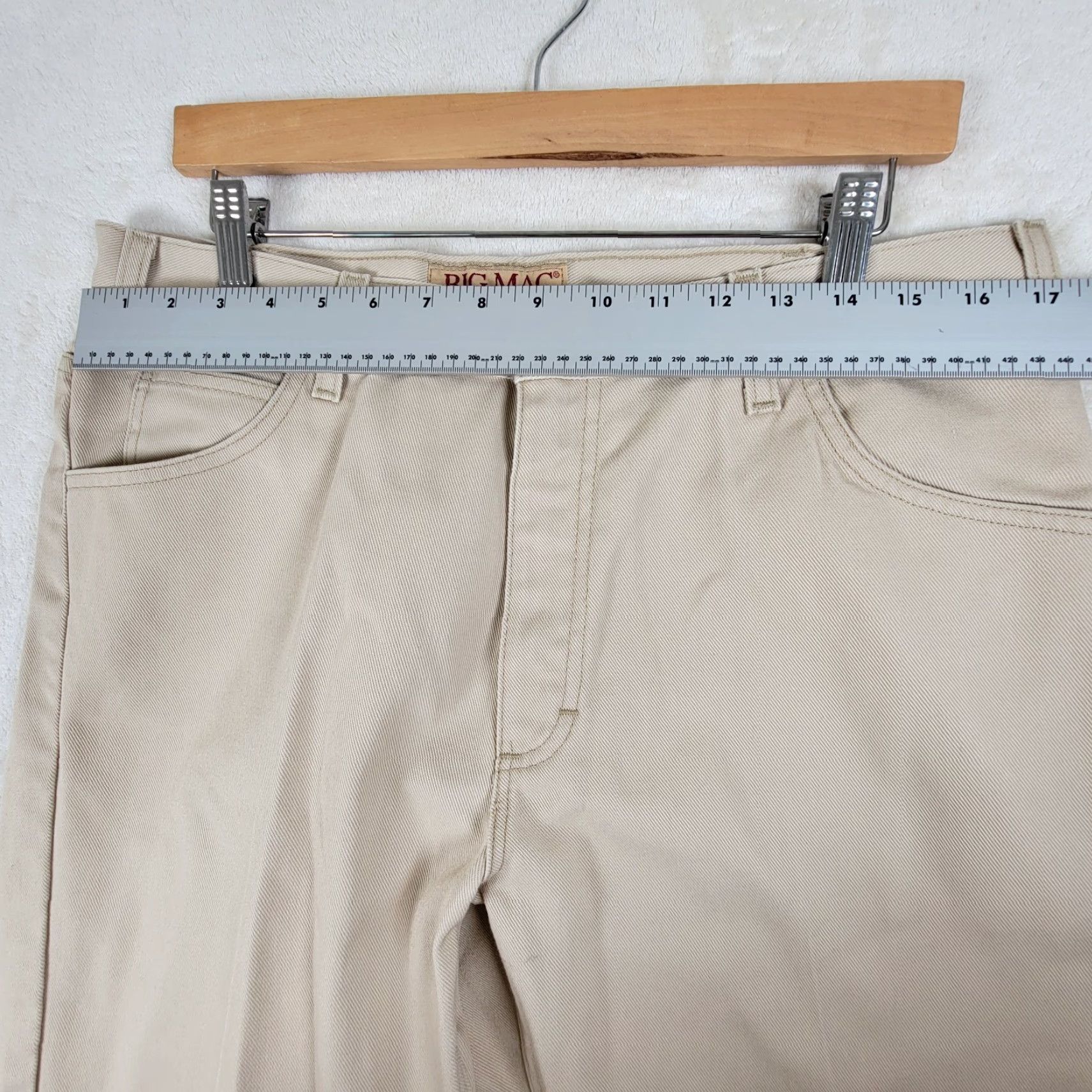 Vintage VINTAGE Big Mac Work Wear Khaki Twill Pants Sanforized 36x29 1970s Beige Rockabilly Flat Front Mens Size US 36 / EU 52 - 4 Thumbnail