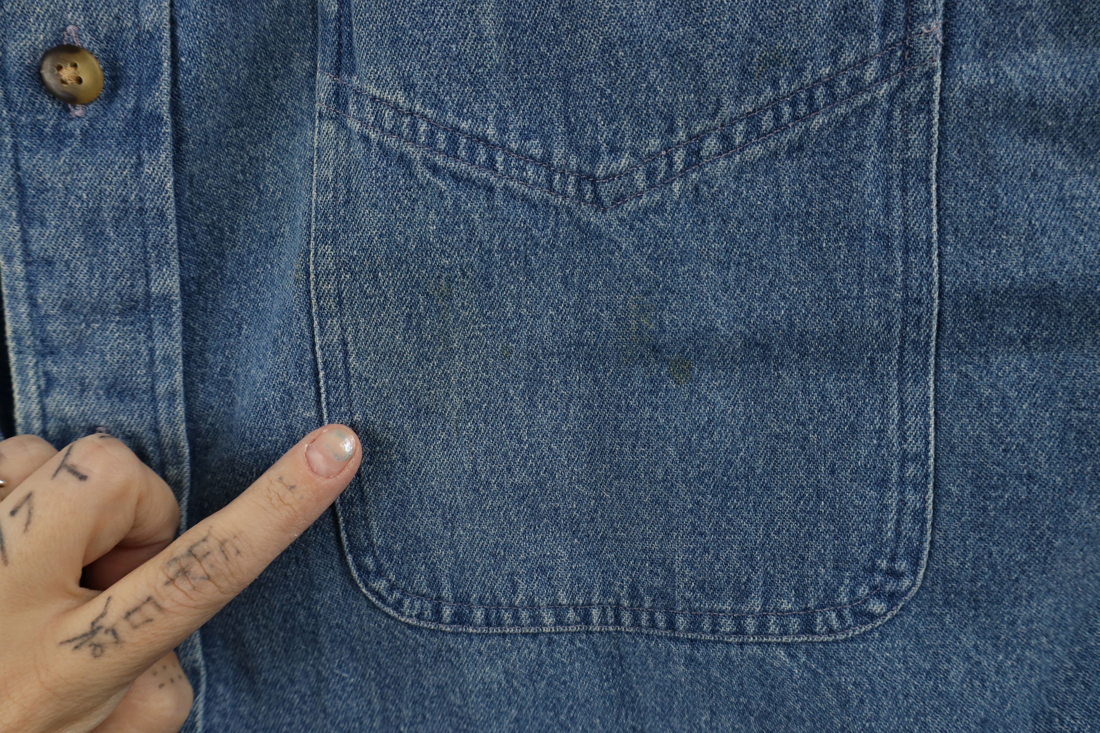 Vintage Vintage 90s Streetwear Denim Jean Button Down Shirt Blue Size US XL / EU 56 / 4 - 5 Thumbnail