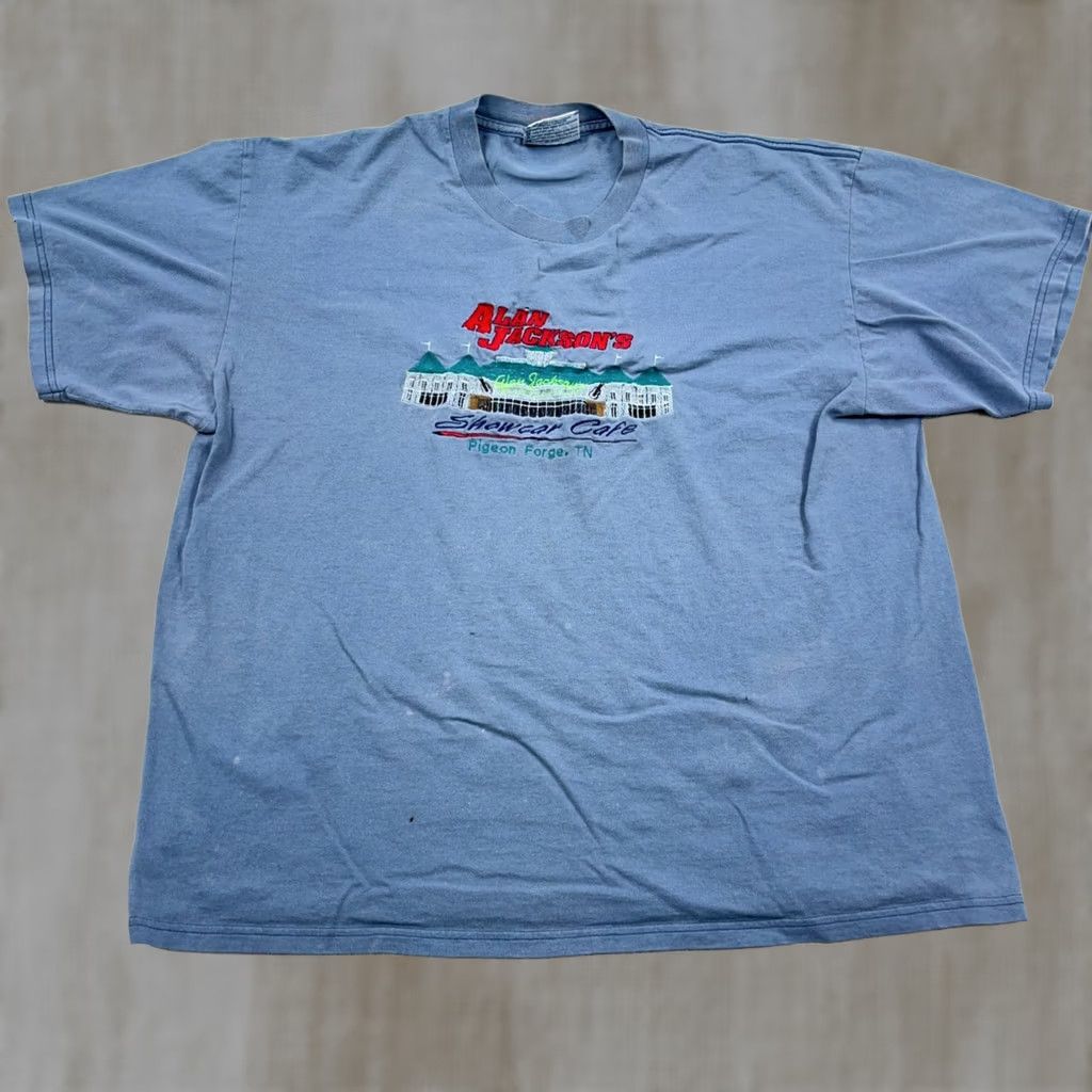 Lee Vintage Cafe Pigeon Forge Country Band Carshow Allan Jackson Shirt Men XL Blue Size US XL / EU 56 / 4 - 1 Thumbnail