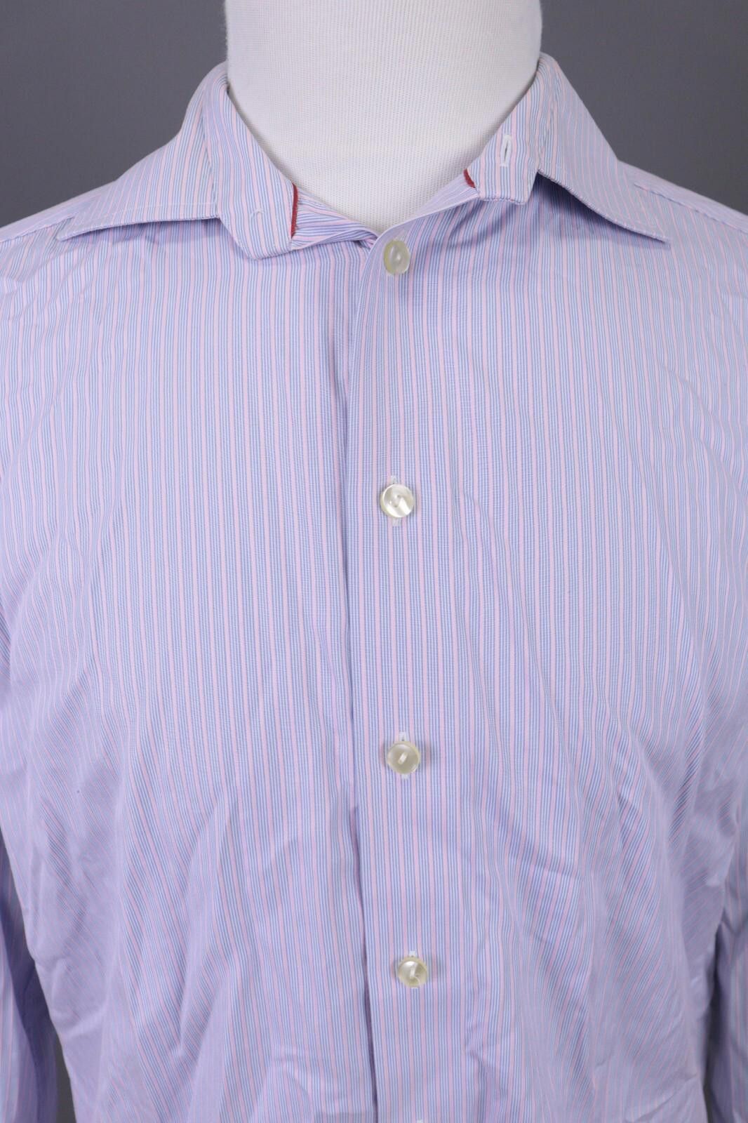 Eton Eton Contemporary Blue Stripe Up Shirt Size 41 /16 Size US M / EU 48-50 / 2 - 5 Thumbnail