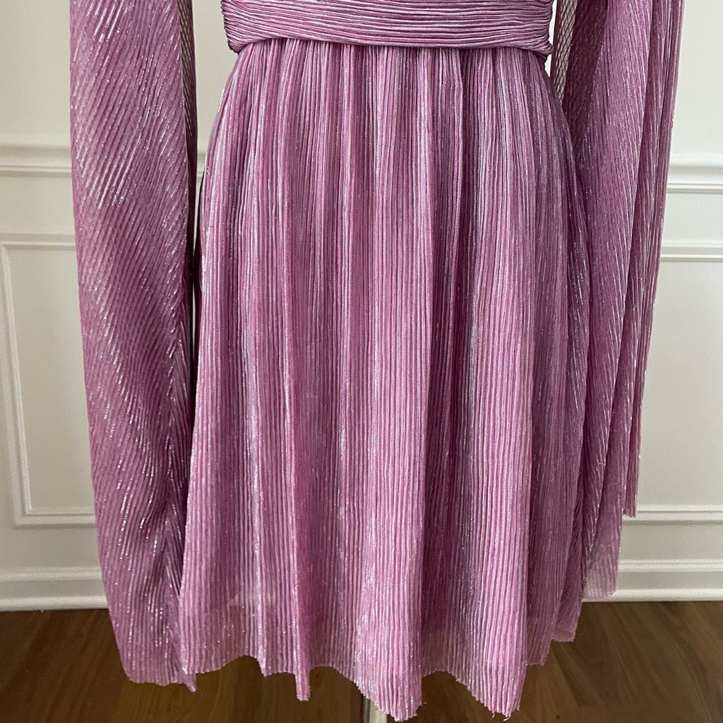 Other Amy Enjoy Life Mauve Pink Metallic Stripe Bell Sleeve Mini D Size XS / US 0-2 / IT 36-38 - 4 Thumbnail