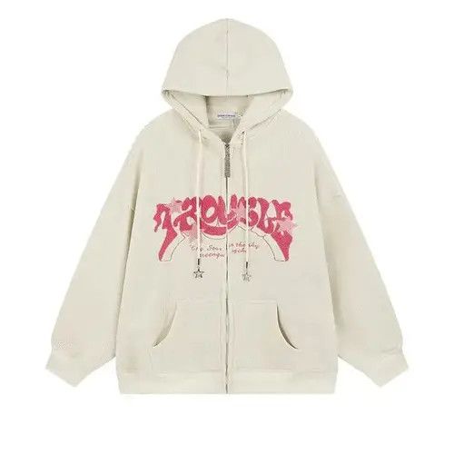 Other American Vintage Y2K Letter Embroidery Hoodies Couple Loose Size US M / EU 48-50 / 2 - 1 Thumbnail