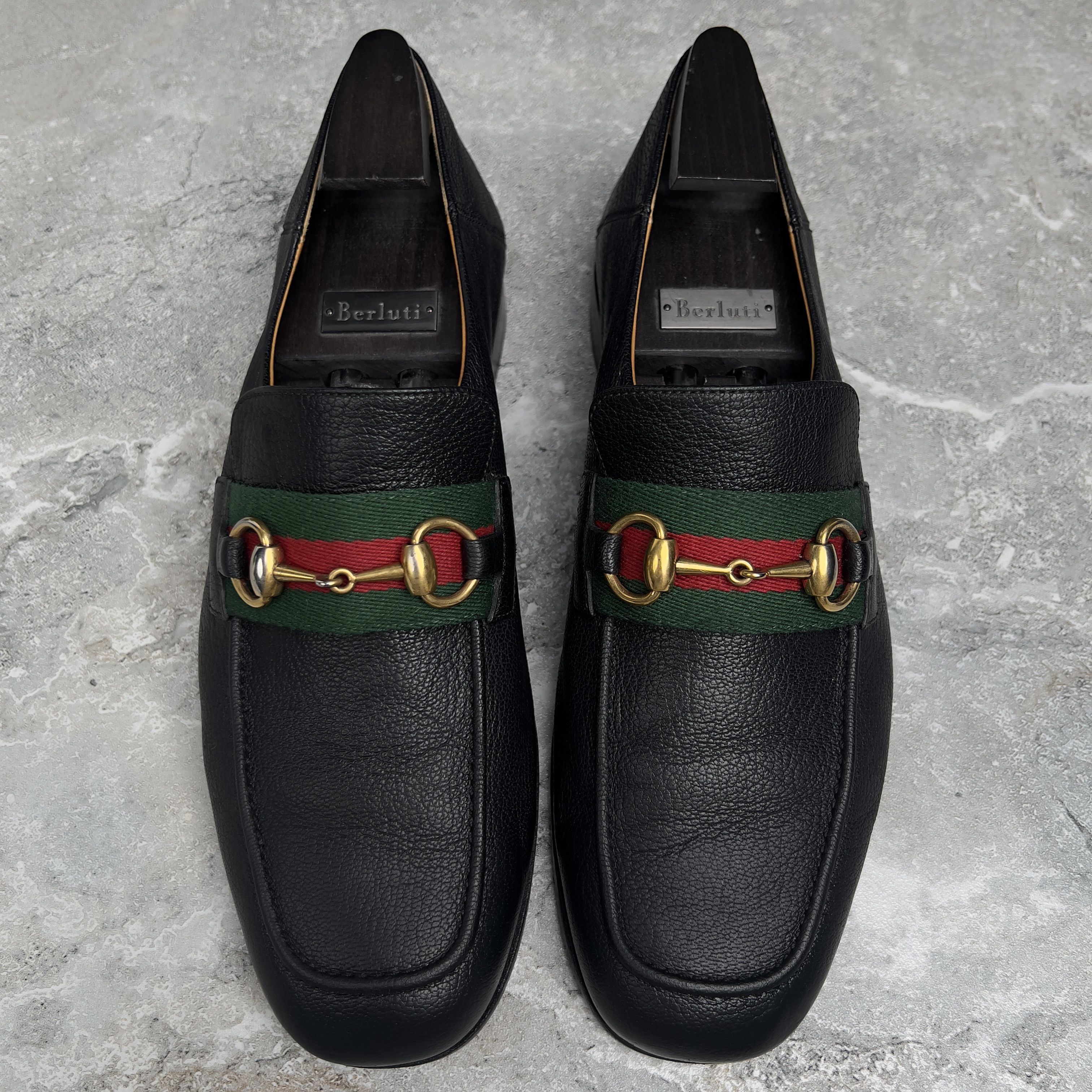 Gucci GUCCI Web Horsebit Jordaan Collapsible Loafers Leather Size US 8.5 / EU 41-42 - 4 Thumbnail