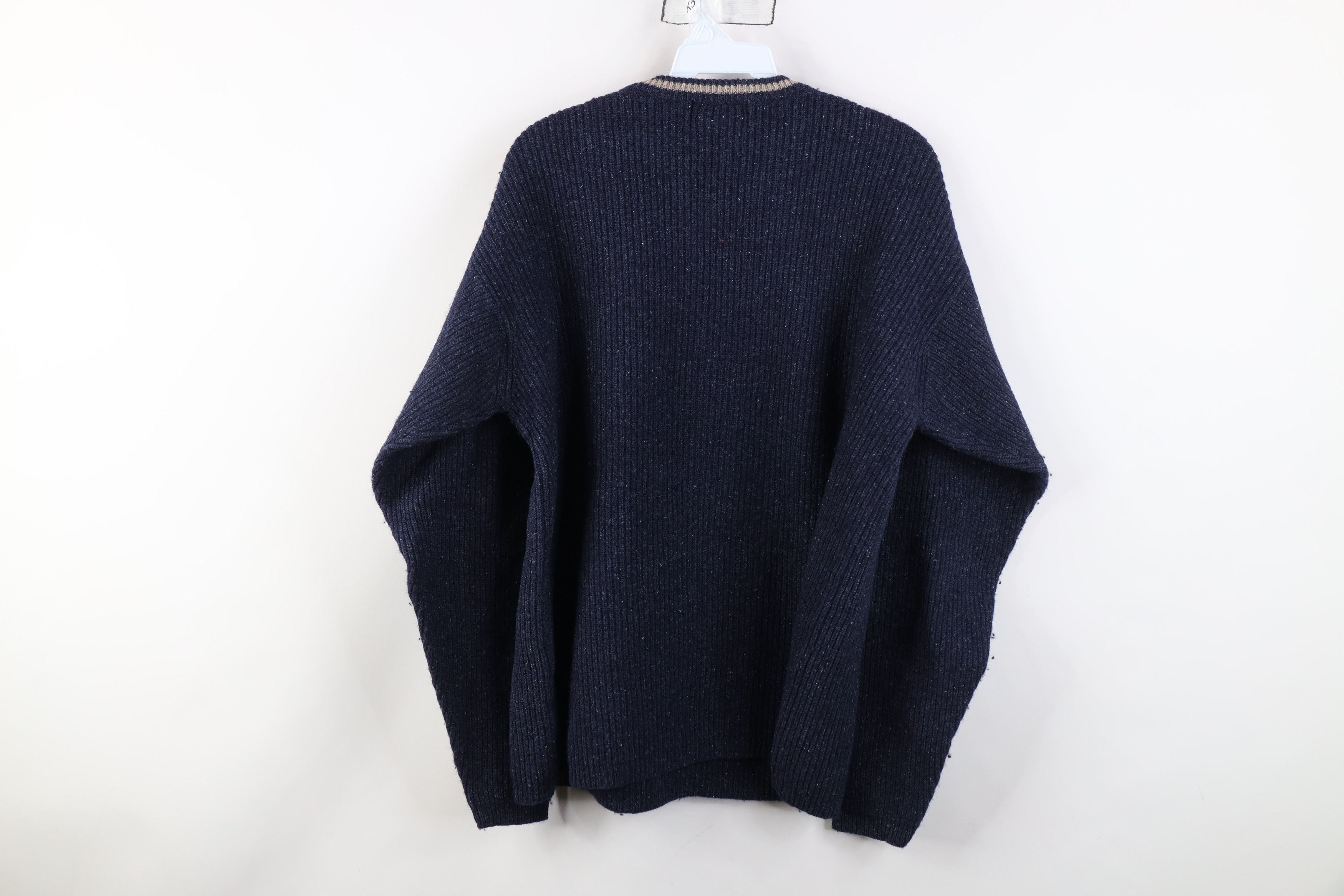 Eddie Bauer Vintage 90s Eddie Bauer Lambswool Ribbed Knit V-Neck Sweater Size US L / EU 52-54 / 3 - 7 Thumbnail
