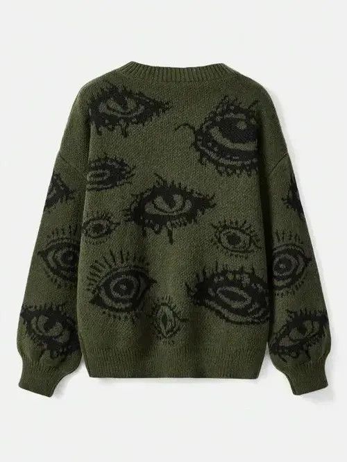 Aran Isles Knitwear × Japanese Brand Unisex The Eyes Oversize Knitwear Size US M / EU 48-50 / 2 - 1 Thumbnail