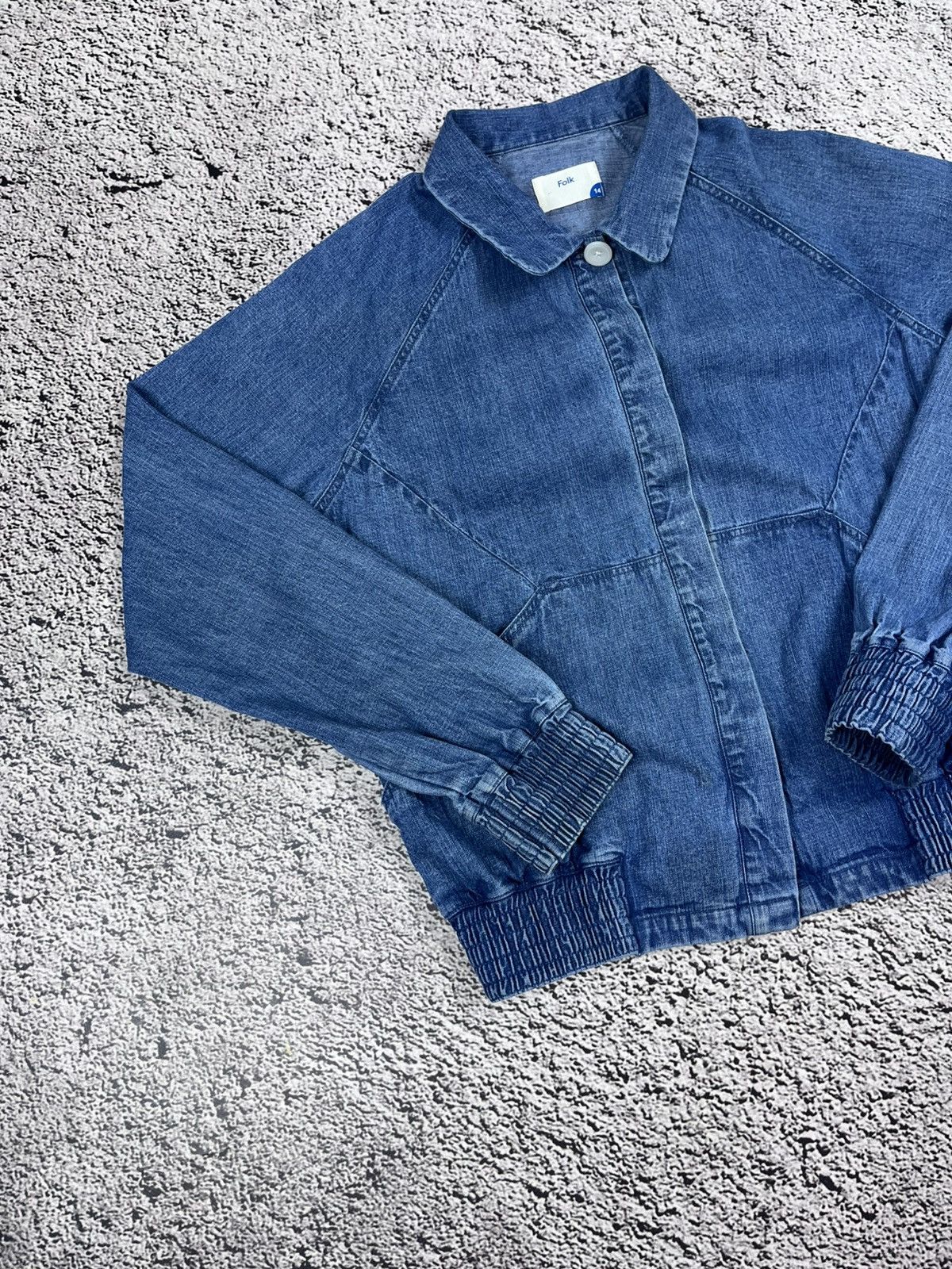 Folk Vintage Folk Denim Bomber Jacket Size M / US 6-8 / IT 42-44 - 2 Thumbnail