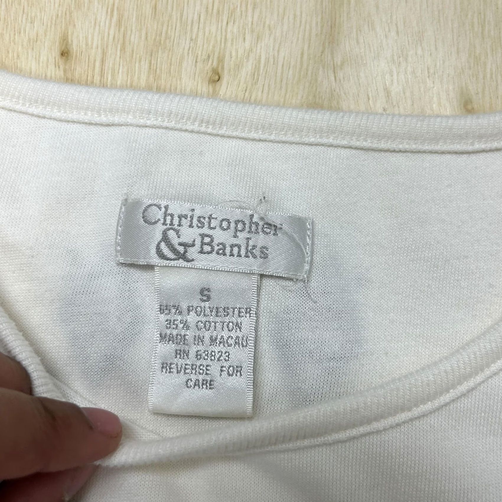 Vintage Christopher & Banks Golf Shirt Womens Small White Argyle Embroidered Sleeve Size S / US 4 / IT 40 - 3 Thumbnail