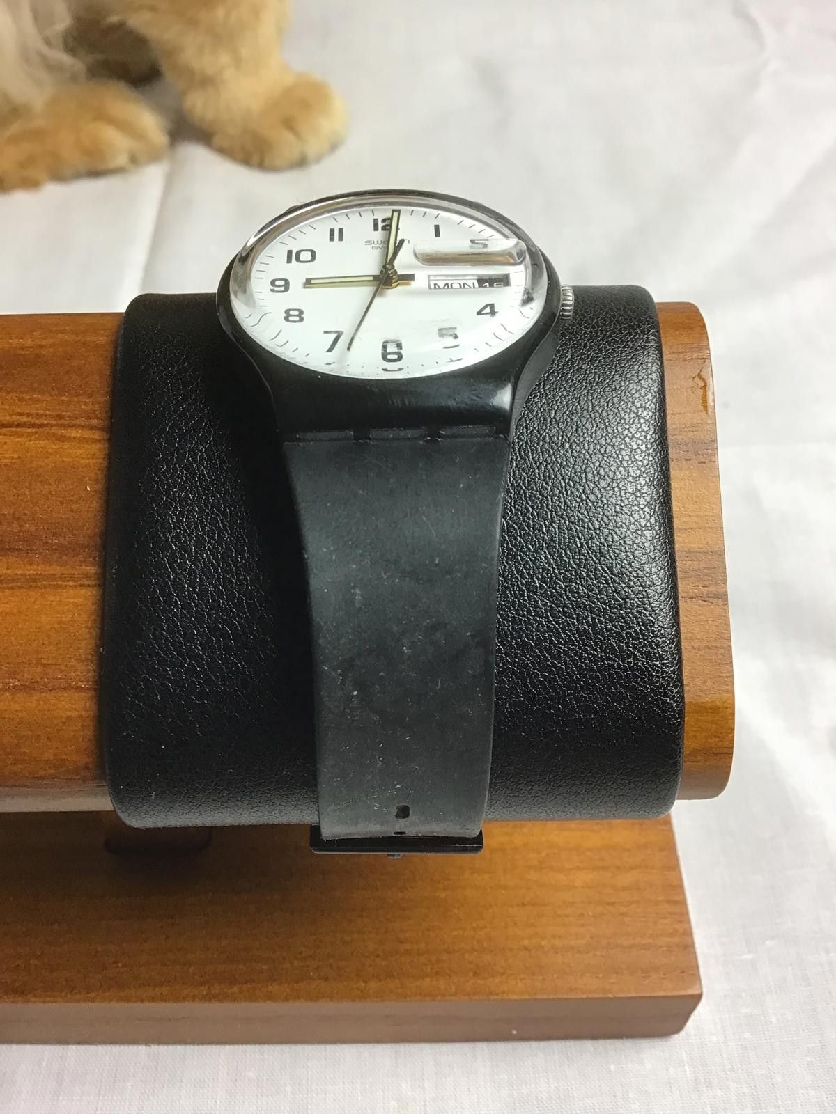 Swatch Swatch Classic Black Rubber Strap Watch with White Dial Size ONE SIZE - 3 Thumbnail