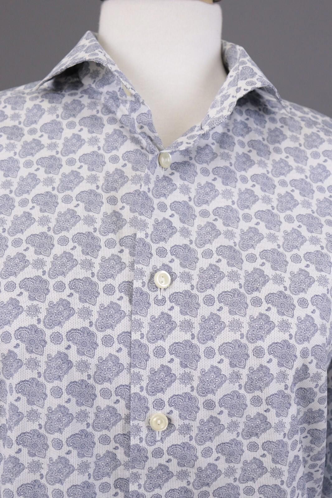Eton Eton Slim White Floral Button Down Shirt Size 41 / 16 Size US M / EU 48-50 / 2 - 5 Thumbnail