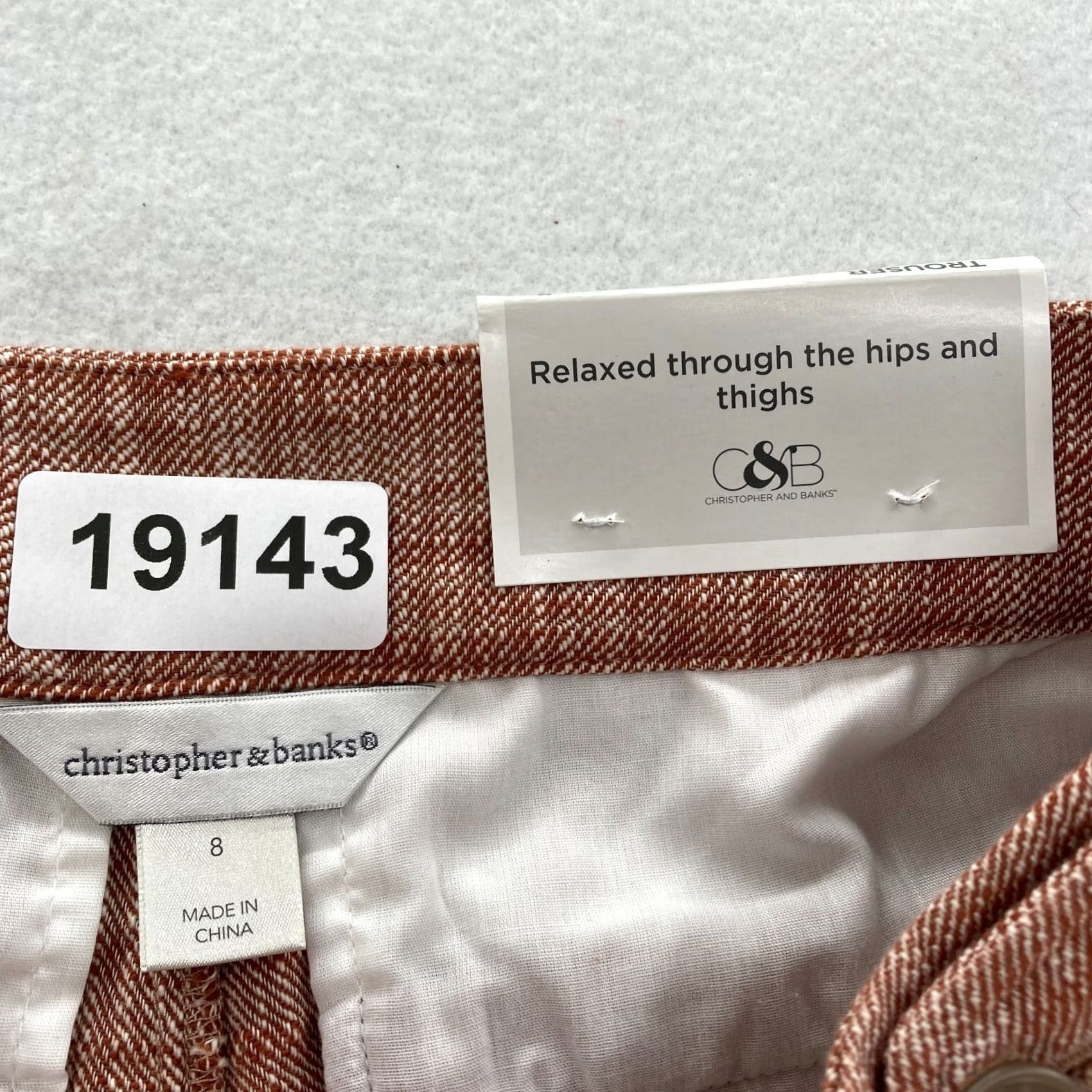 Vintage Christopher & Banks Pants Women's 8 Red Straight Leg Adjustable Waist Trouser Size 30" / US 8 / IT 44 - 4 Thumbnail