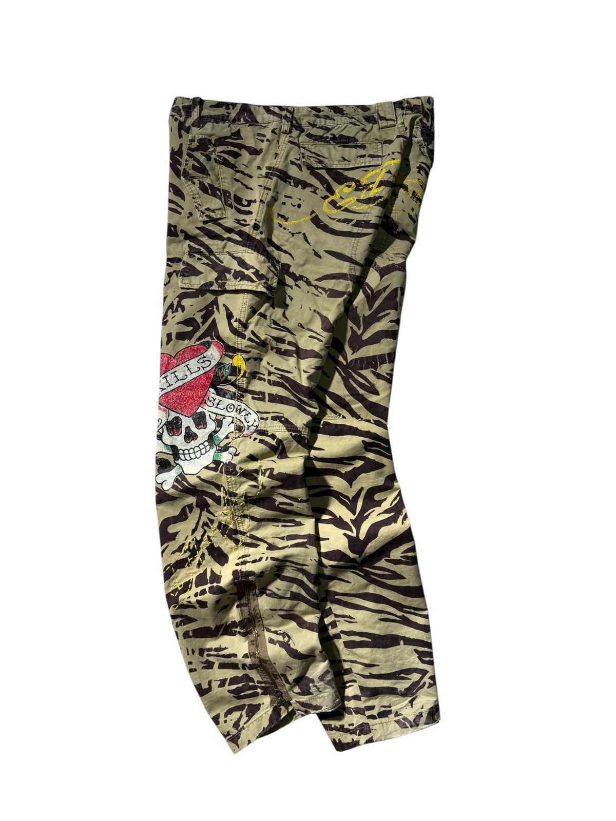 Ed Hardy Y2K Ed Hardy Tiger Printed Camo Cargo Pants Baggy RARE Rap Size US 34 / EU 50 - 3 Thumbnail