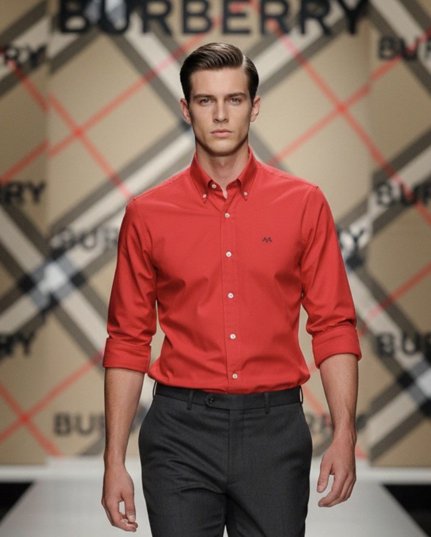 Burberry 🔥 red Burberry TB shirt red coton size xl flag logo thomas Size US XL / EU 56 / 4 - 1 Thumbnail