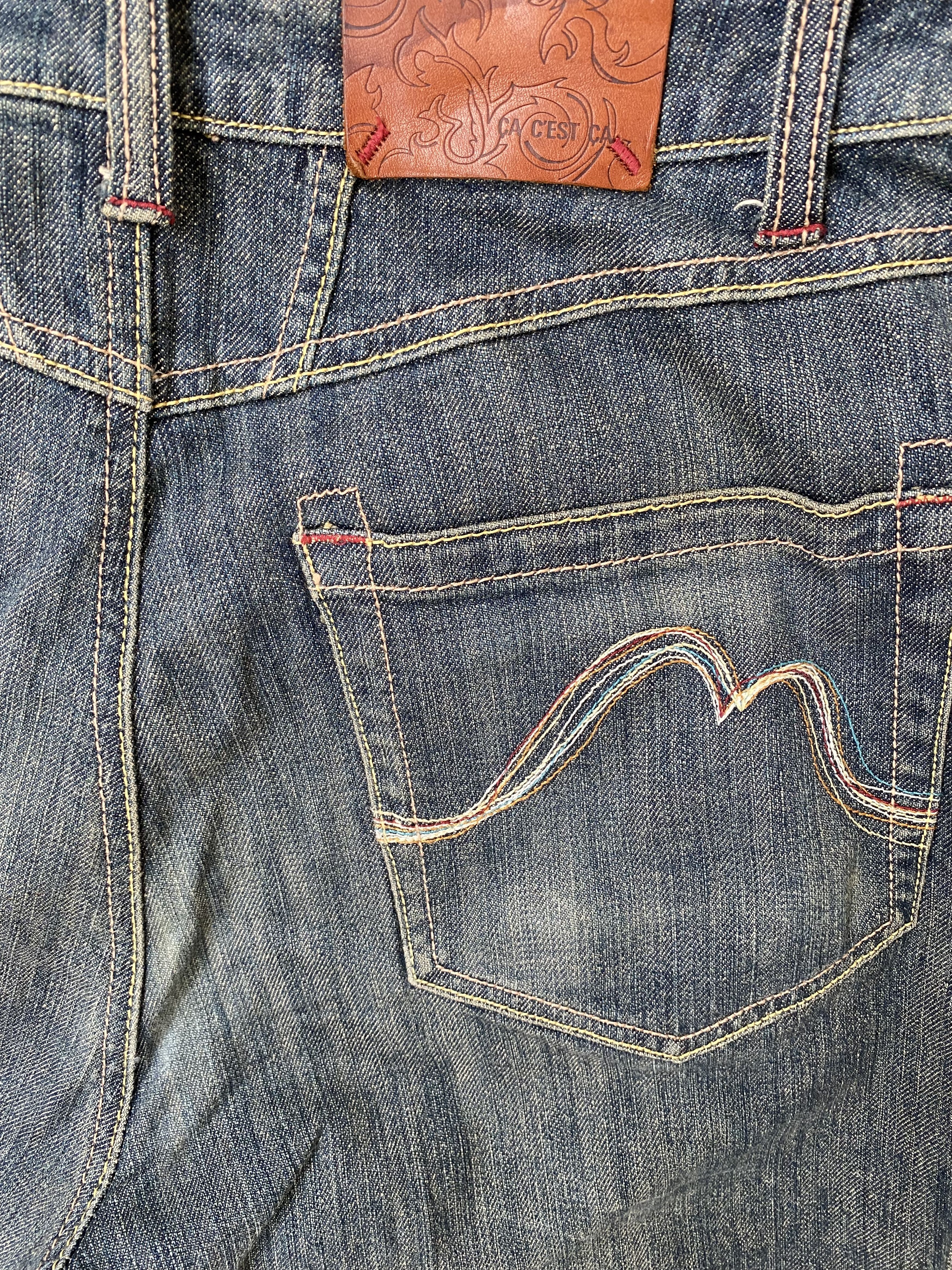 If Six Was Nine × Japanese Brand Distressed Ca Cest Ca Loose Denim Jeans Size US 33 - 5 Thumbnail