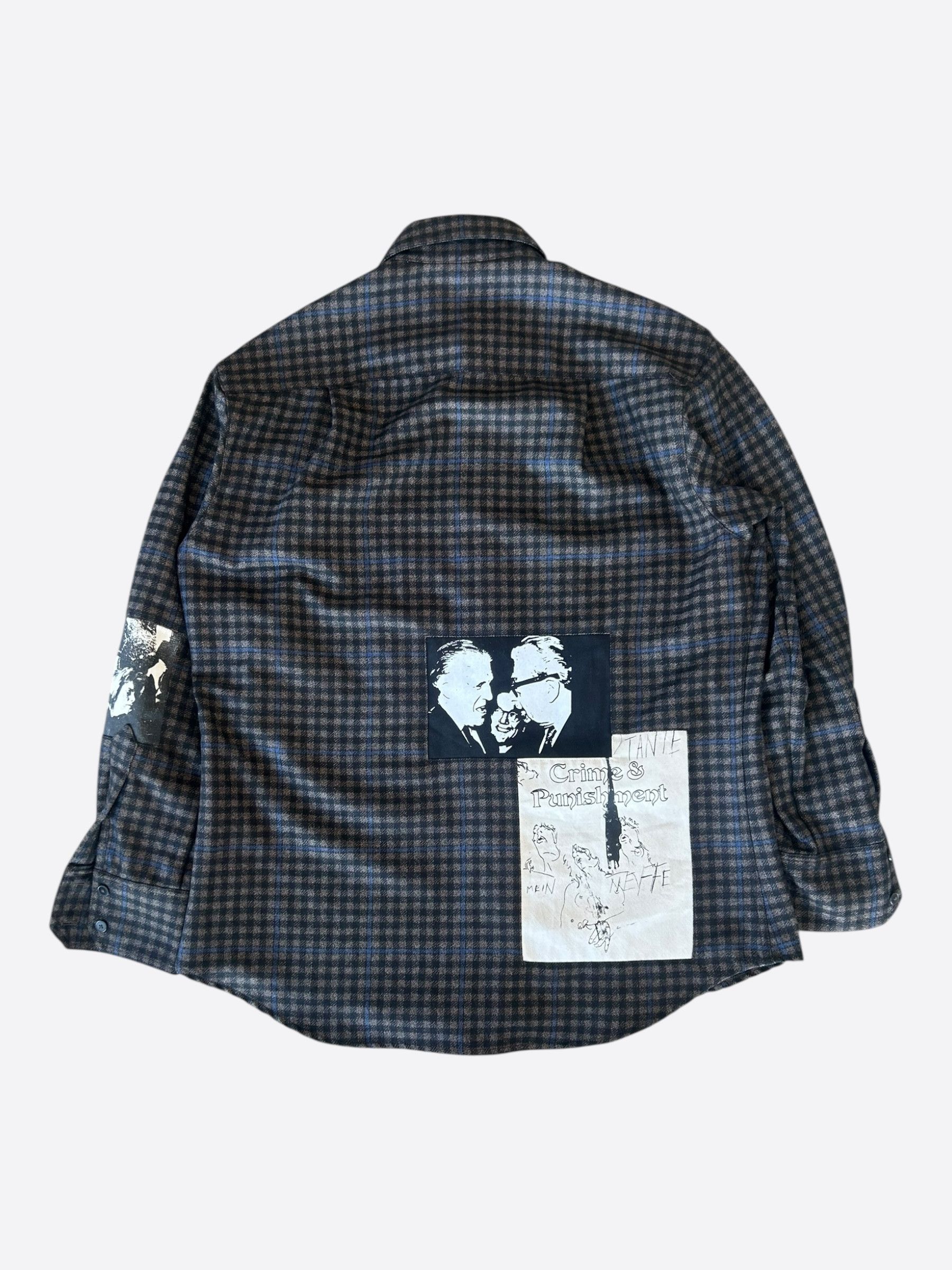 Enfants Riches Deprimes Brown & Black Plaid Assemblage Patchwwork Flannel Shirt Size US XL / EU 56 / 4 - 2 Thumbnail