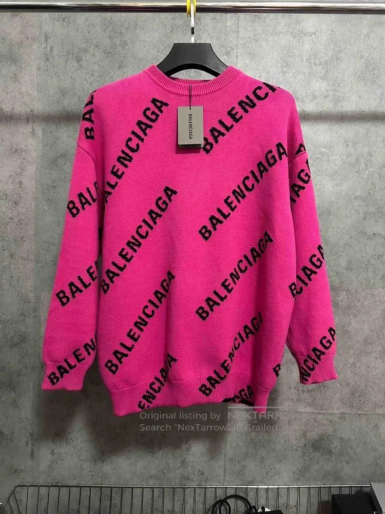 Balenciaga Balenciaga Logo Knit Sweater Pink XS. Size US XS / EU 42 / 0 - 1 Thumbnail