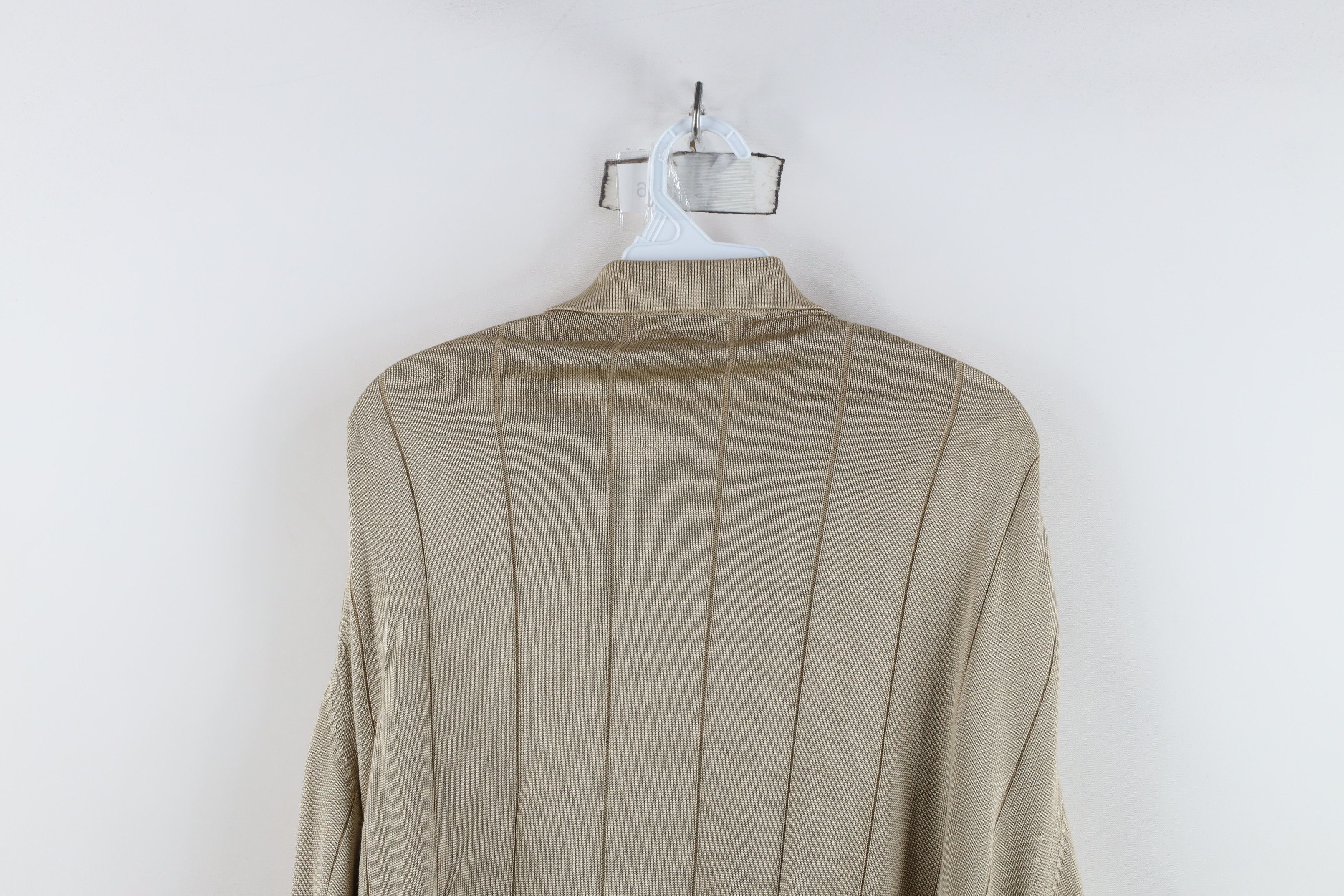 Vintage Vintage 90s Streetwear Cable Knit Collared Sweater Gold Size US XXL / EU 58 / 5 - 11 Thumbnail