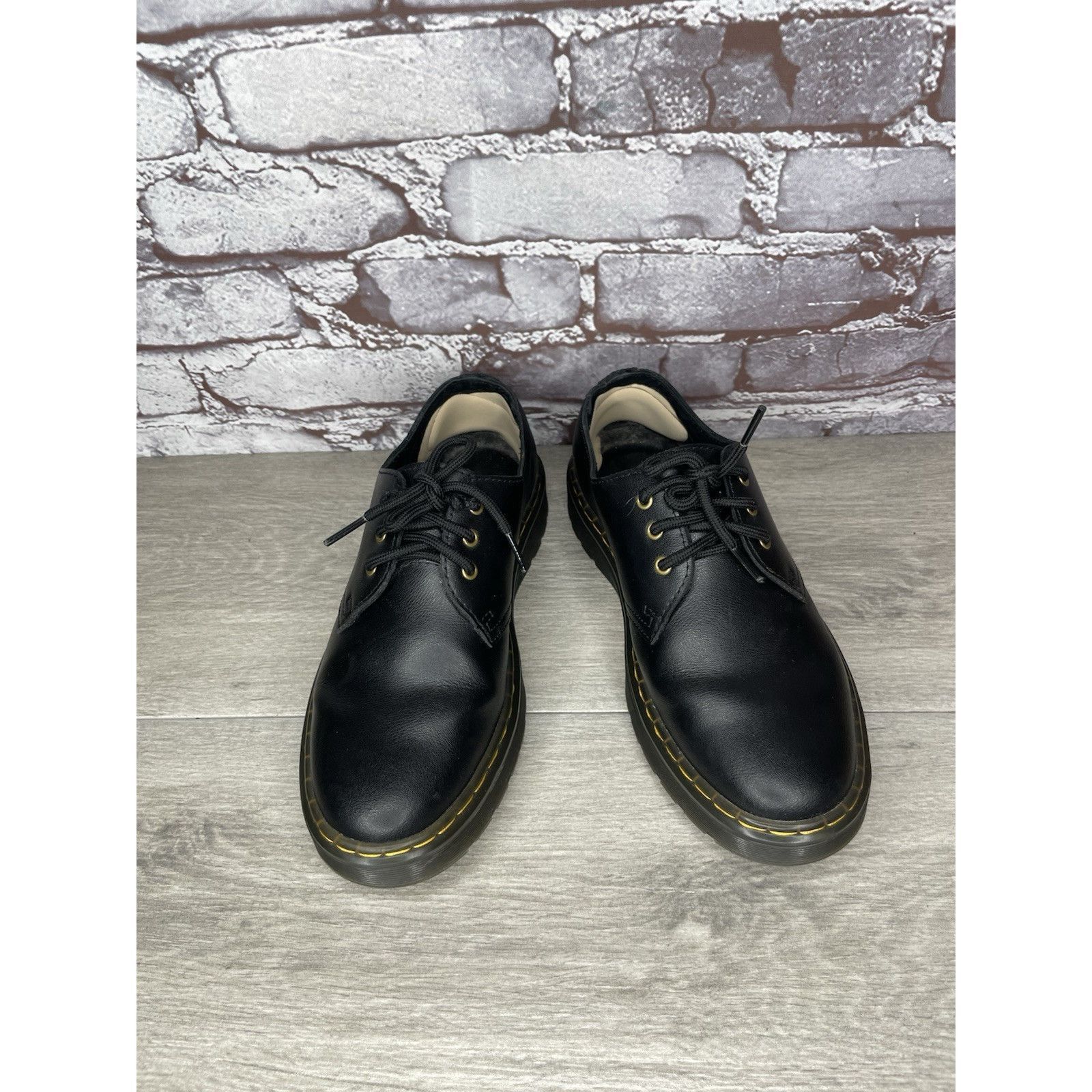 Dr. Martens DR MARTENS Air Wair ZAVALALO Unisex Black Leather Shoes Wome Size US 7 / IT 37 - 4 Thumbnail