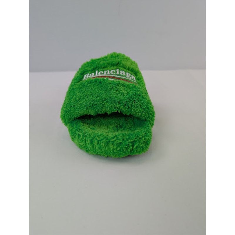 Balenciaga o1rshd1 Furry Political Campaign Slide Sandal in Apple Green Size US 9 / EU 42 - 16 Thumbnail